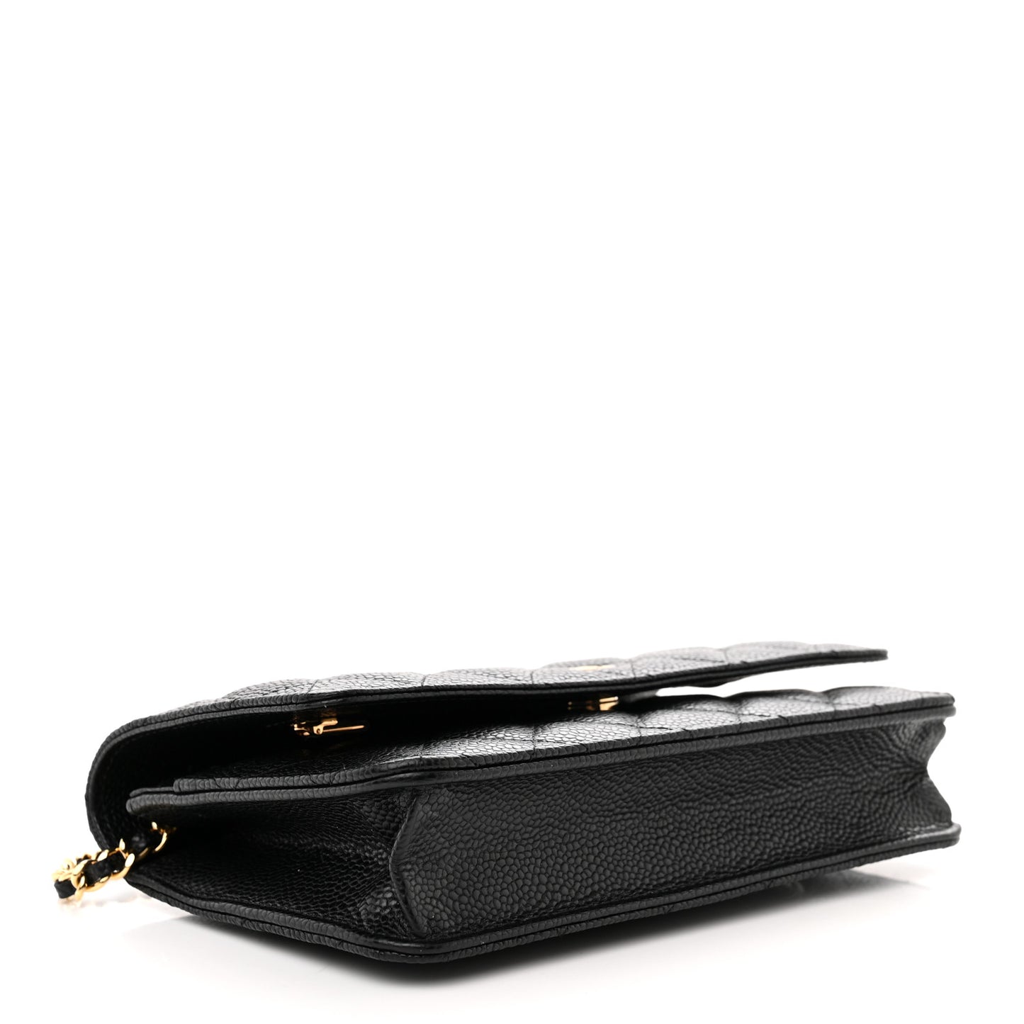 Caviar Quilted Wallet on Chain WOC Black