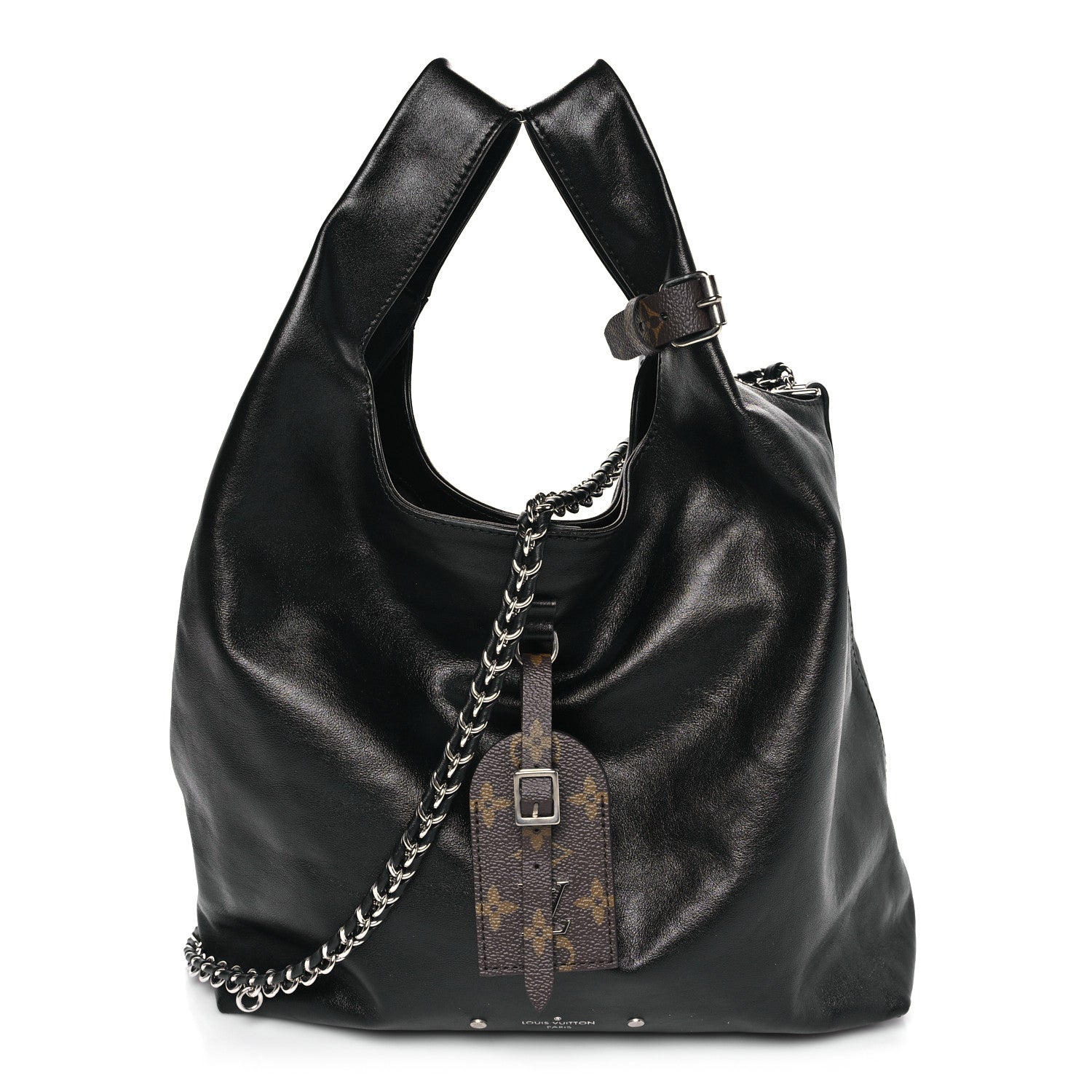 Louis Vuitton Calfskin Monogram Atlantis Vibe MM Black 1810040