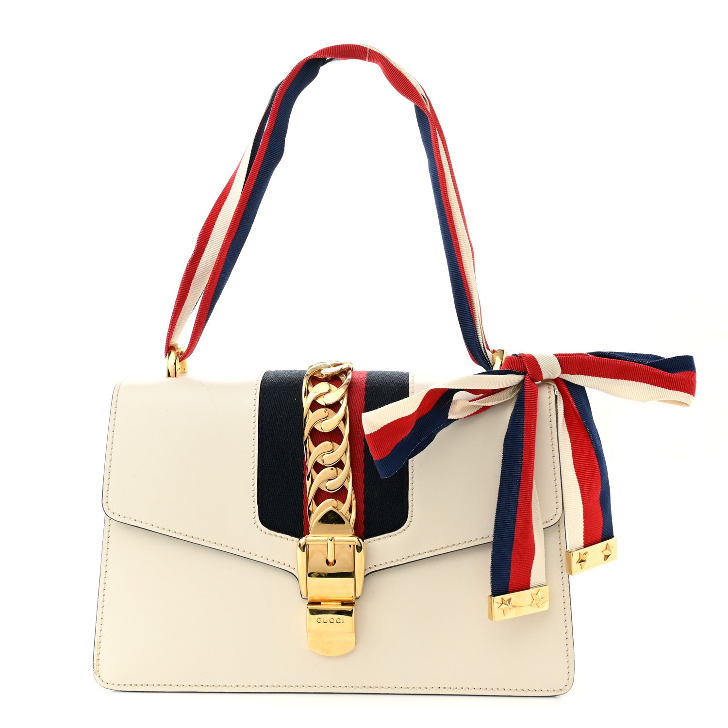 Gucci Calfskin Small Sylvie Shoulder Bag Off White 1 of 10