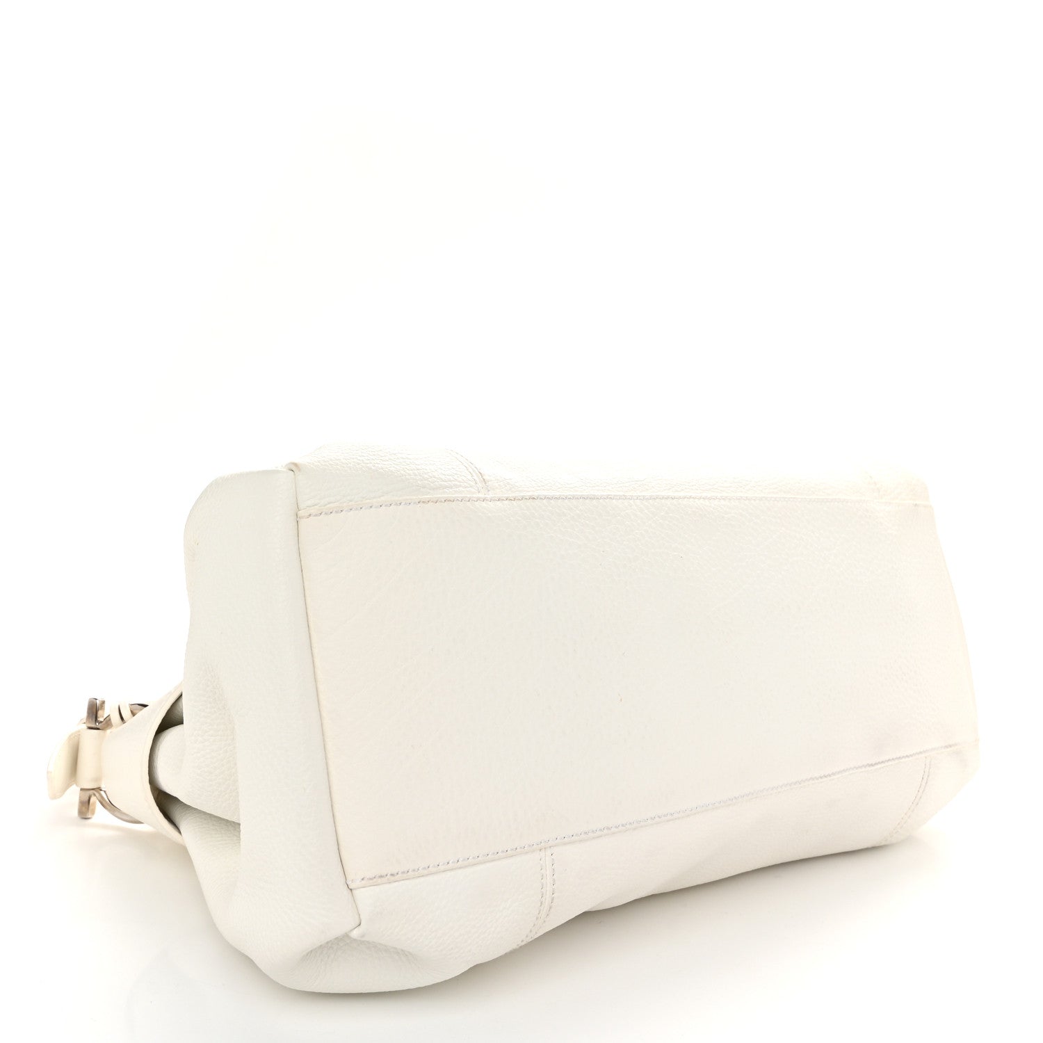 Salvatore Ferragamo Grained Calfskin Gancini Shoulder Bag White 4 of 12