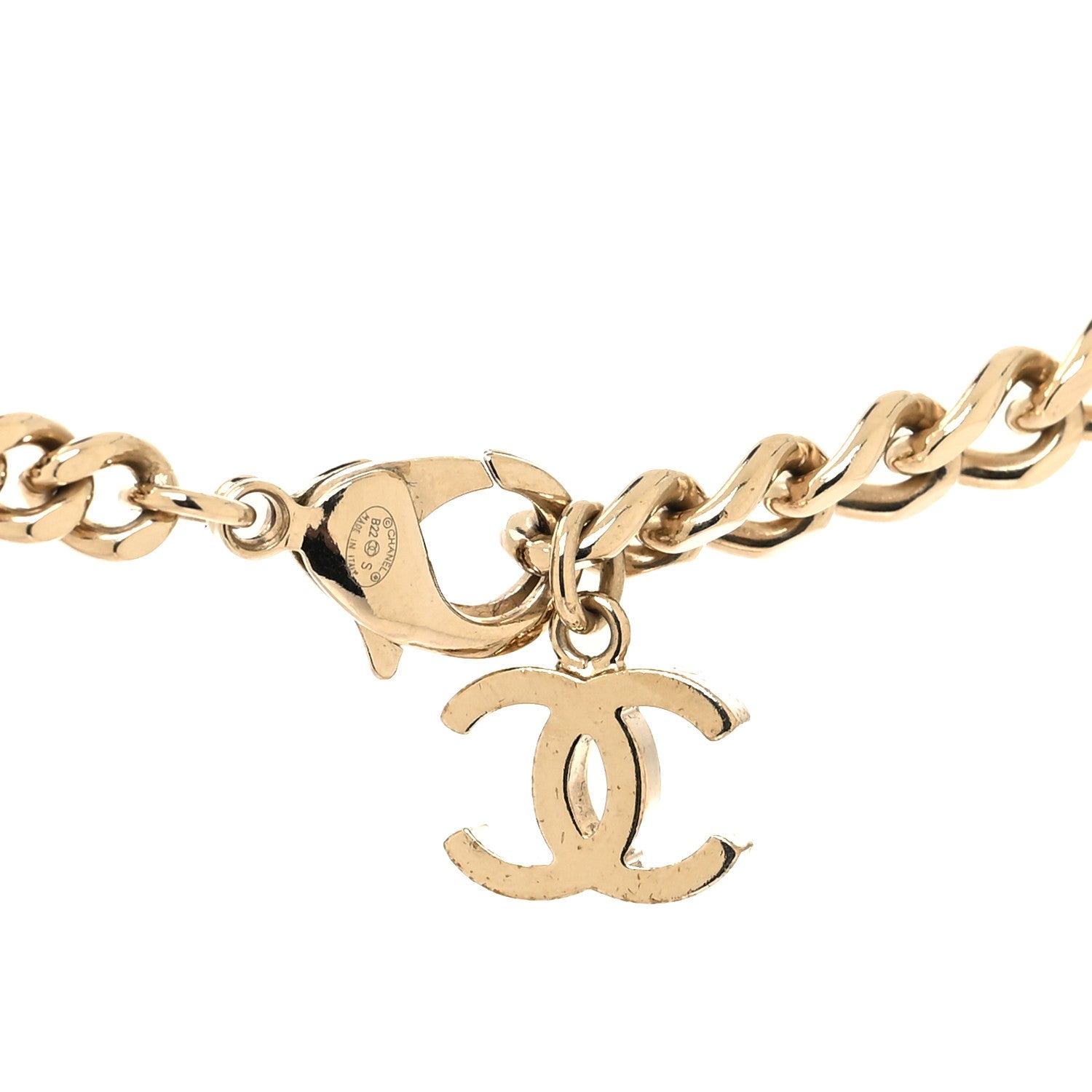Chanel Crystal CC Chain Links Choker Necklace Gold 4 of 4