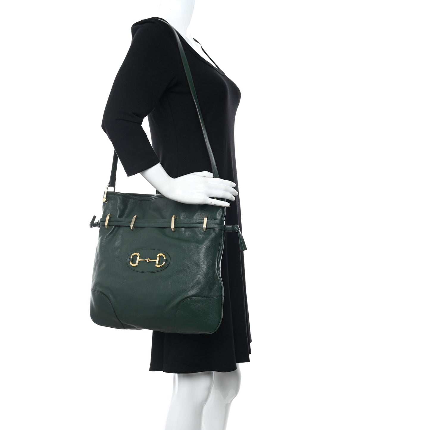 Sakai Calfskin Horsebit 1955 Cinch Top Messenger Bag Vintage Green