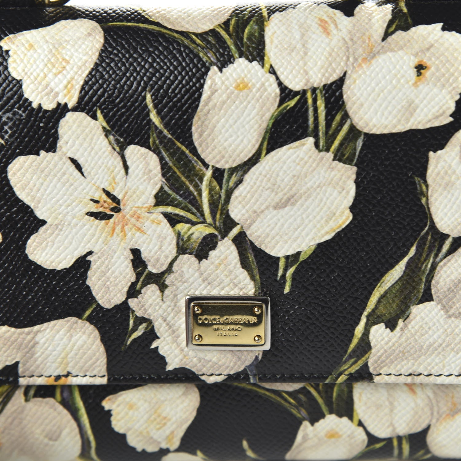 Dolce & Gabbana Dauphine Tulip Print Mini Von Bag Black 16 of 19