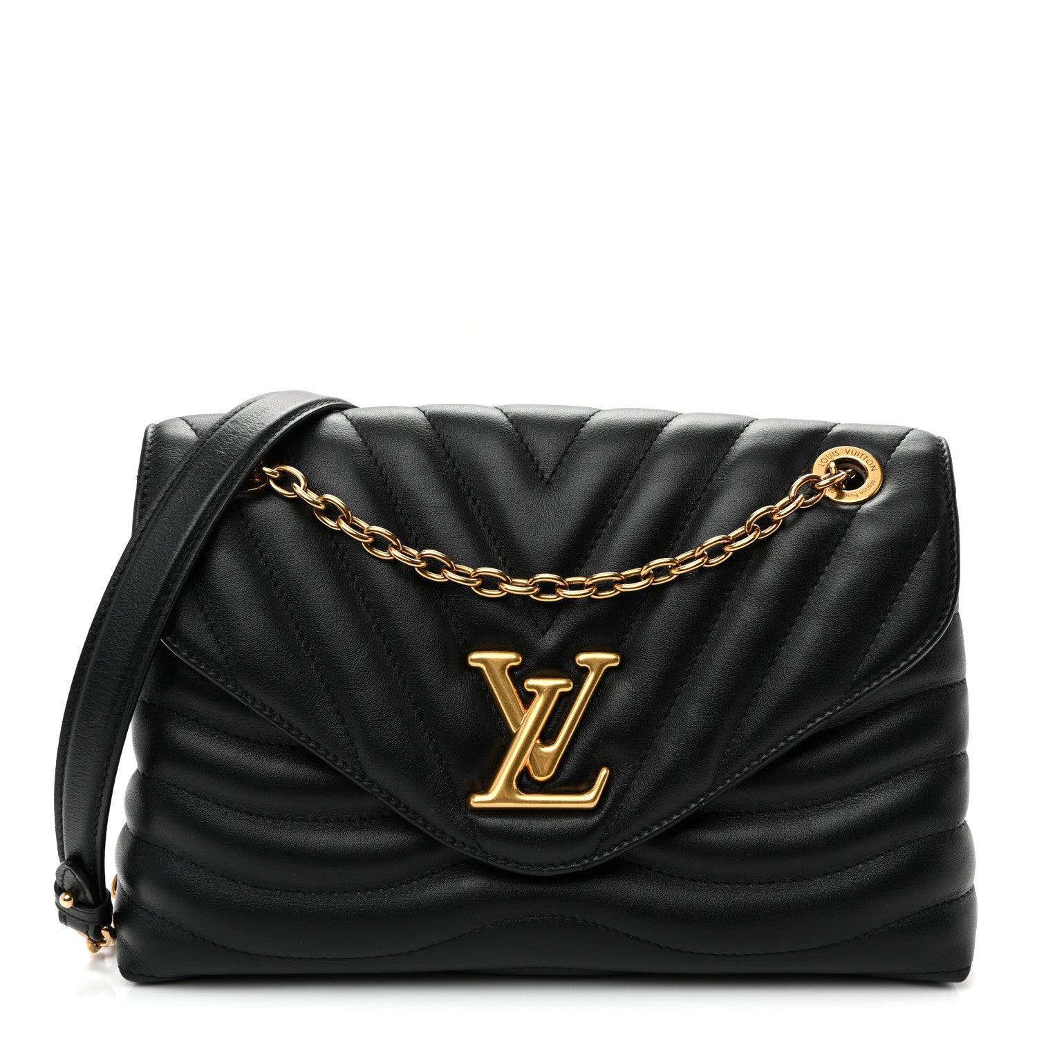 Louis Vuitton Calfskin LV New Wave Chain Bag GM Black 1938981