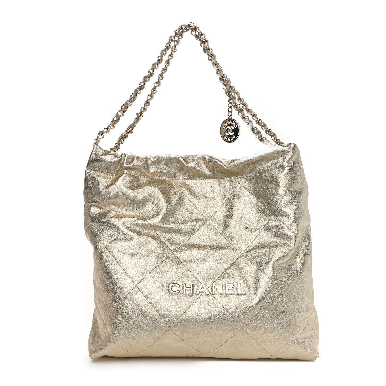 Chanel Metallic Calfskin Quilted Chanel 22 Golden 1617265