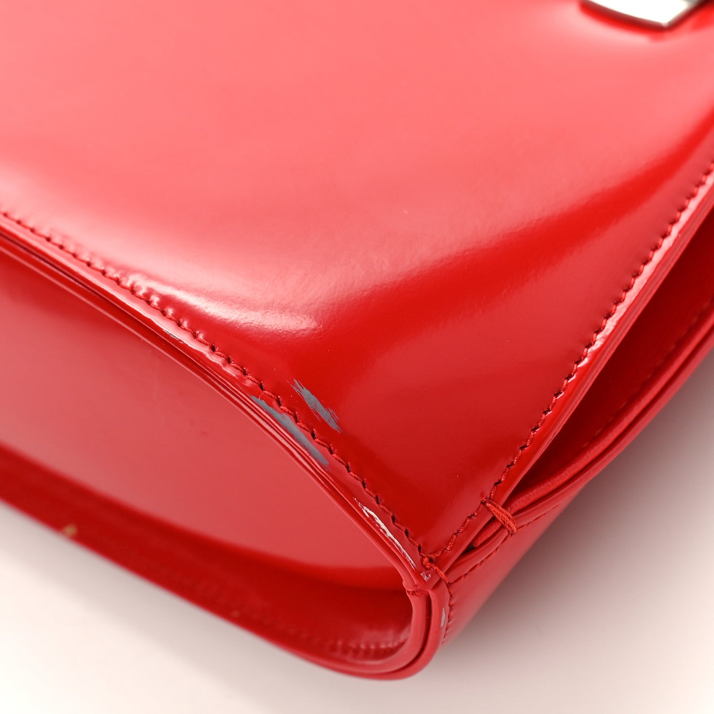 Brushed Calfskin Wanda East West Top Handle Bag Flame Red