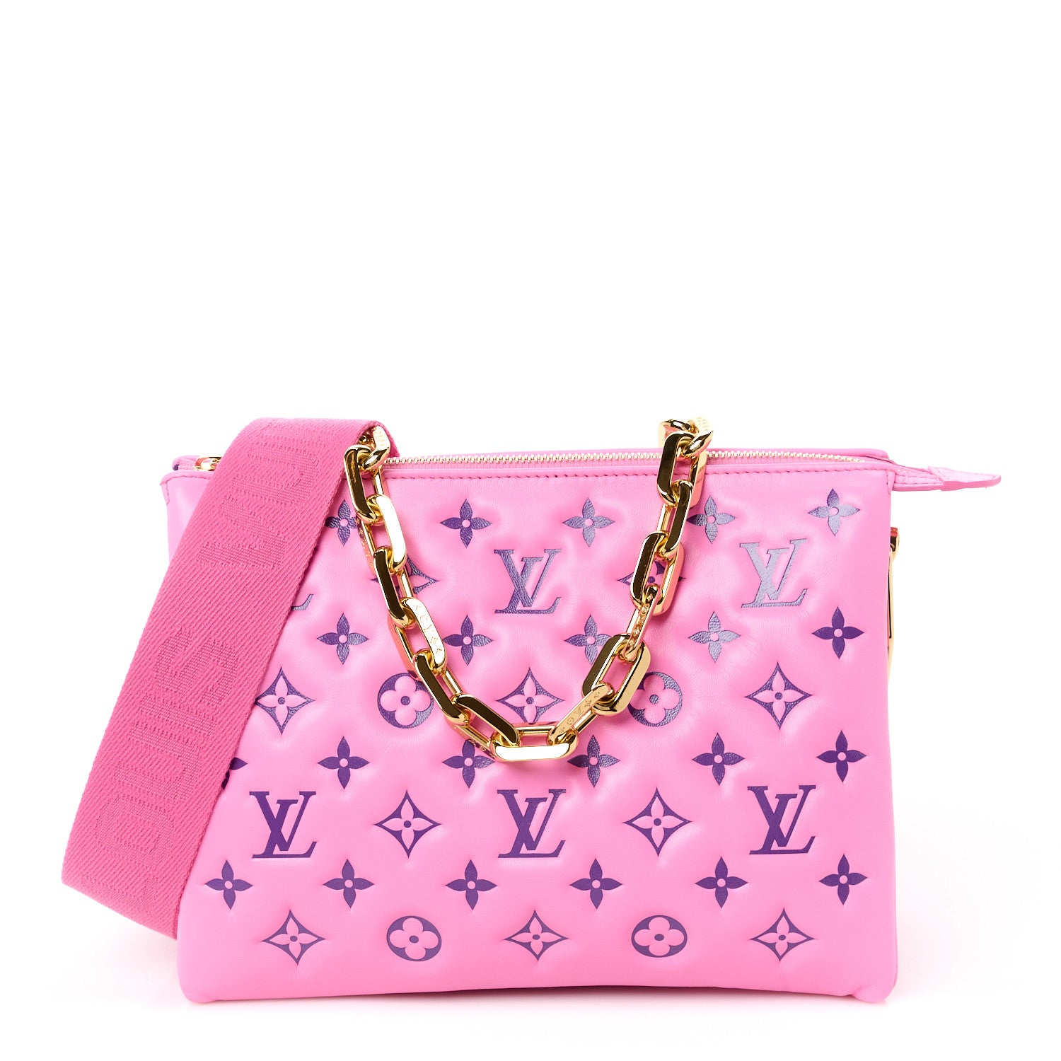Louis Vuitton Lambskin Embossed Monogram Vuittamins Coussin PM Rose Violet 1 of 11