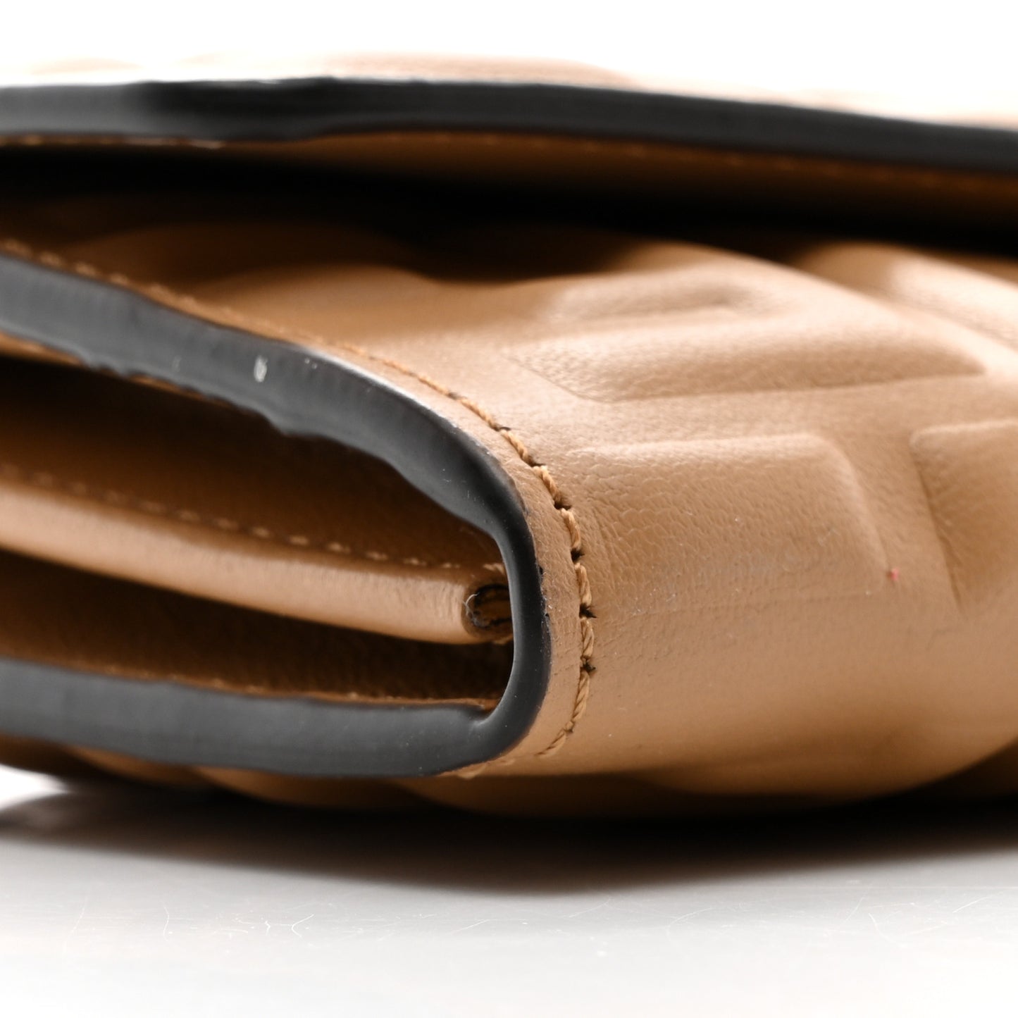 Nappa Matisse FF Embossed Continental Wallet On Chain Miele Scuro