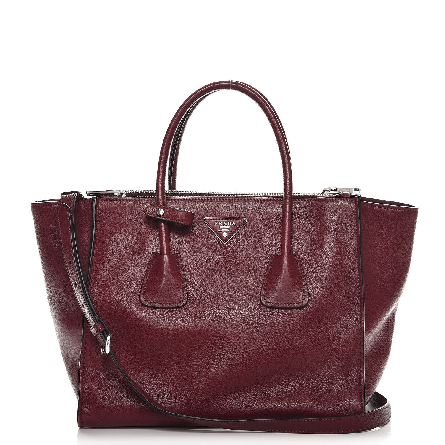 Prada Glace Calf Twin Pocket Tote Fuxia 230419 – FASHIONPHILE