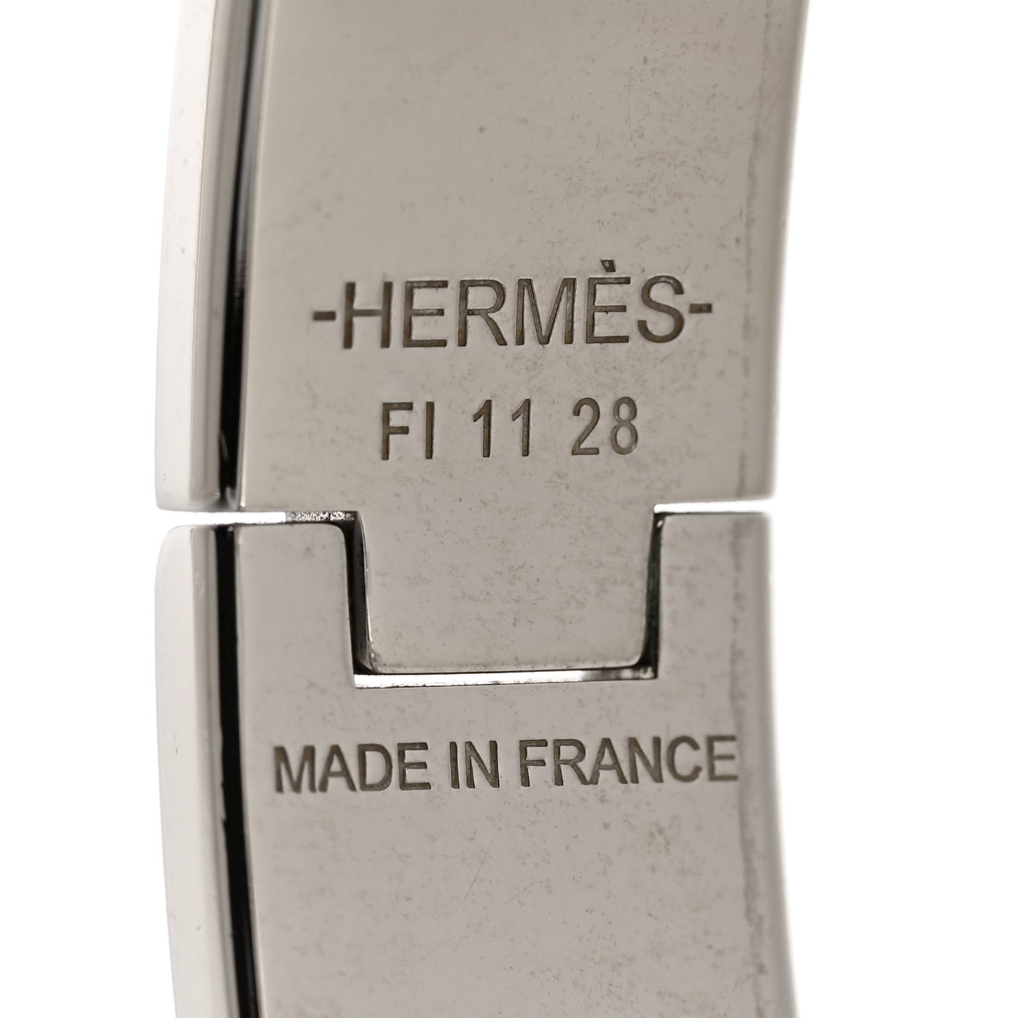 Enamel Narrow Clic Clac H Bracelet PM White