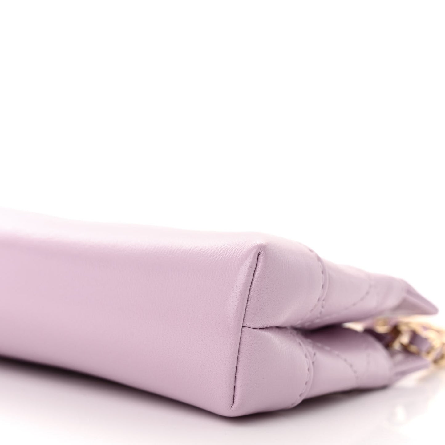 Shiny Lambskin Quilted Micro 31 Clutch With Chain Light Purple