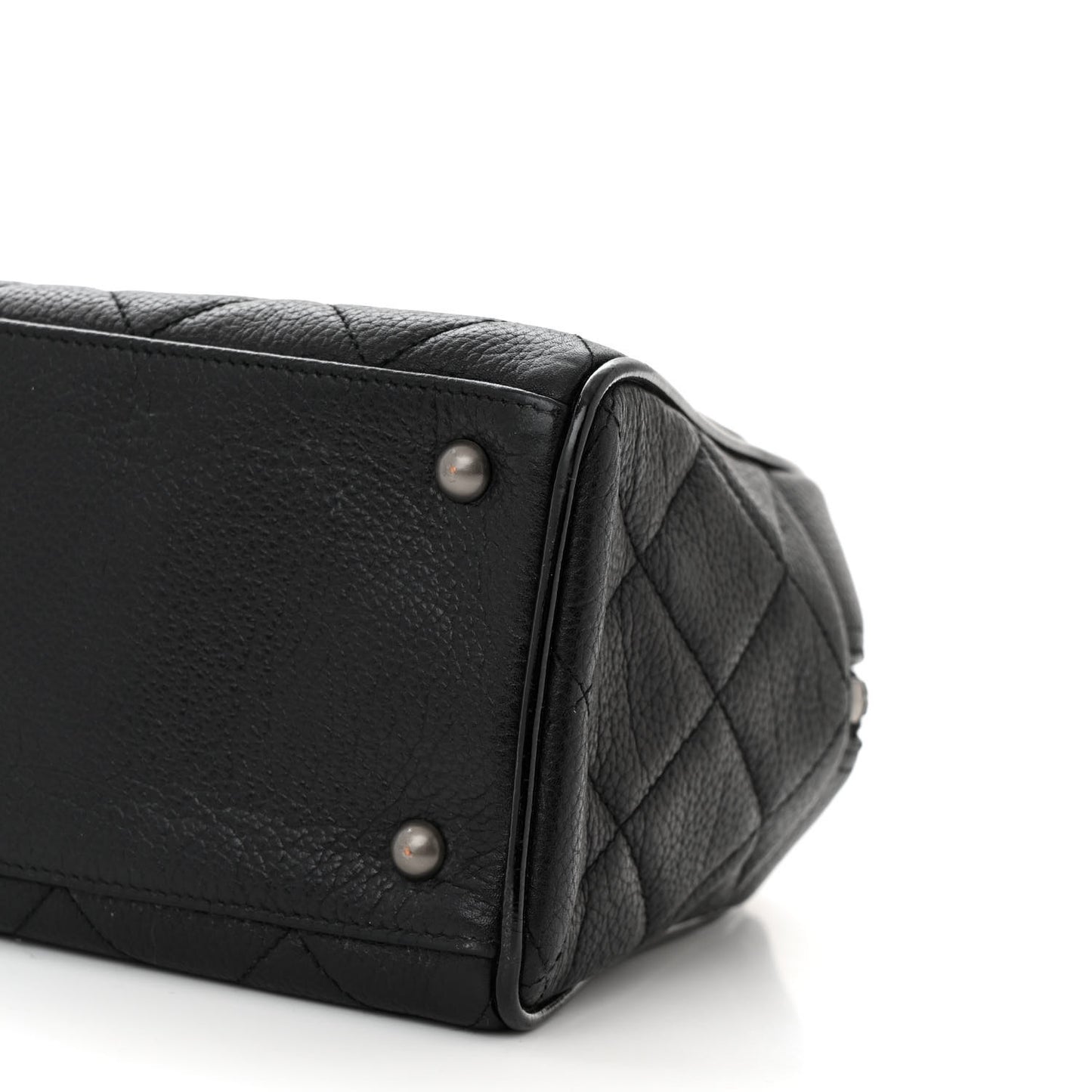 Caviar Patent Quilted Bowler Black