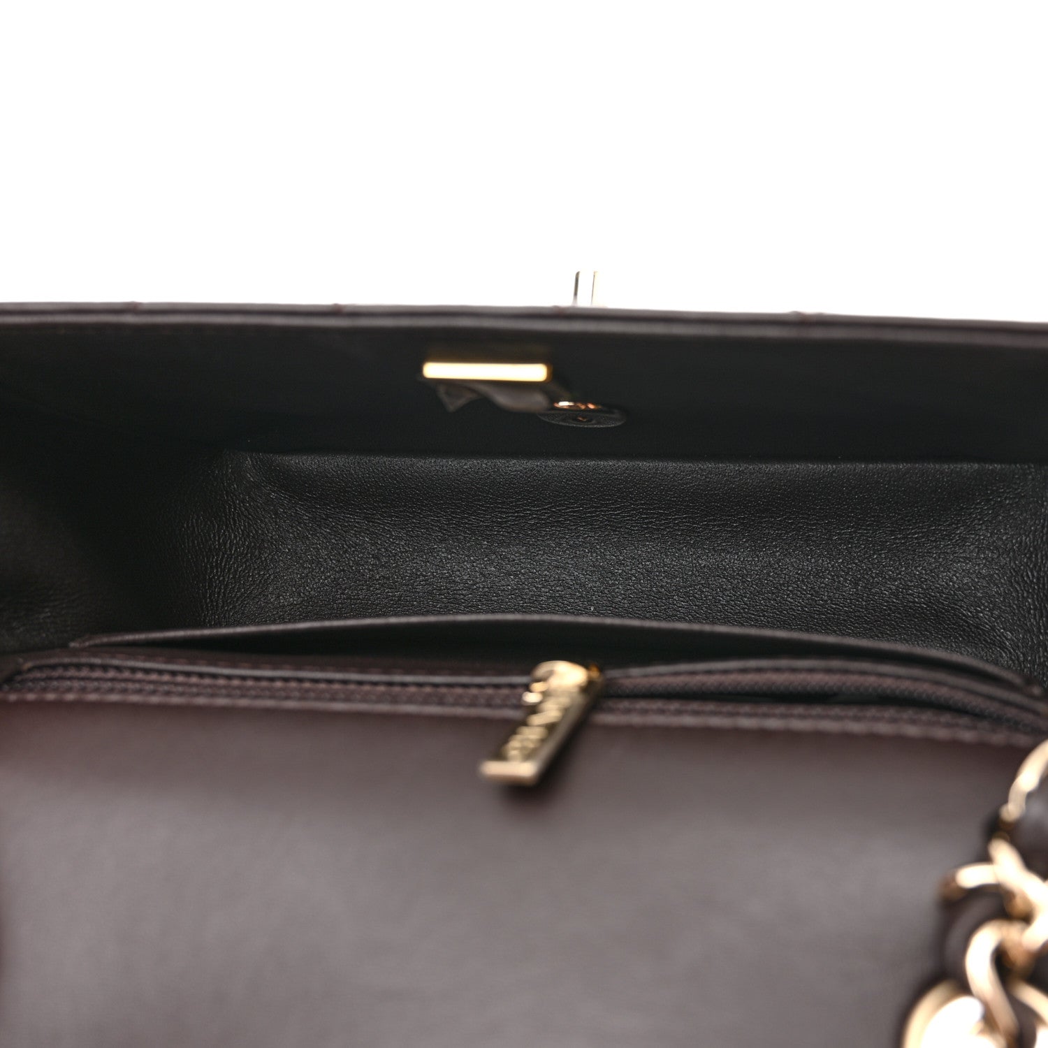 Chanel Lambskin Quilted Mini Rectangular Flap Dark Brown 5 of 11
