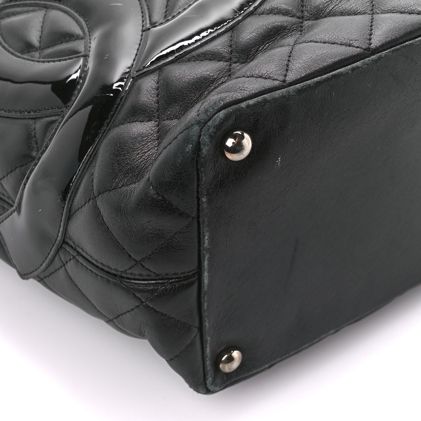 Calfskin Quilted Medium Cambon Tote Black