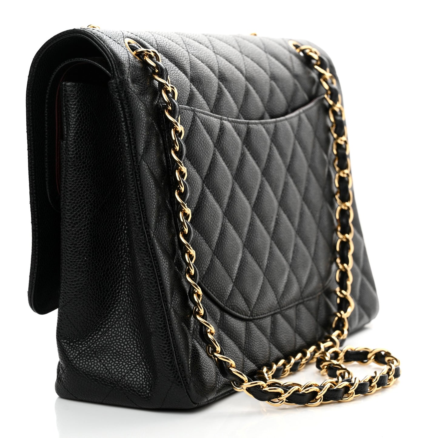 Caviar Quilted Maxi Double Flap Black