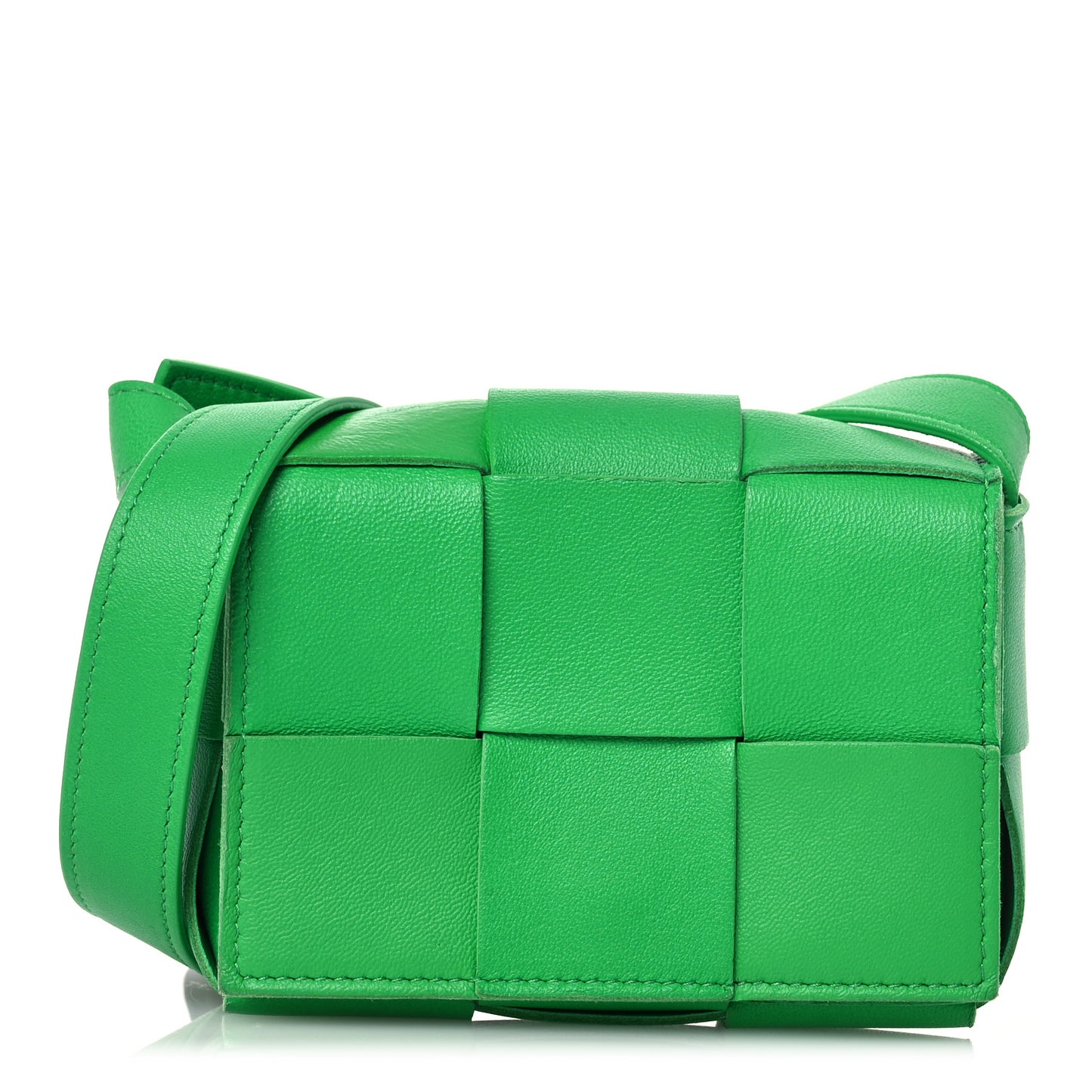 Lambskin Maxi Intreccio Candy Cassette Crossbody Bag Green