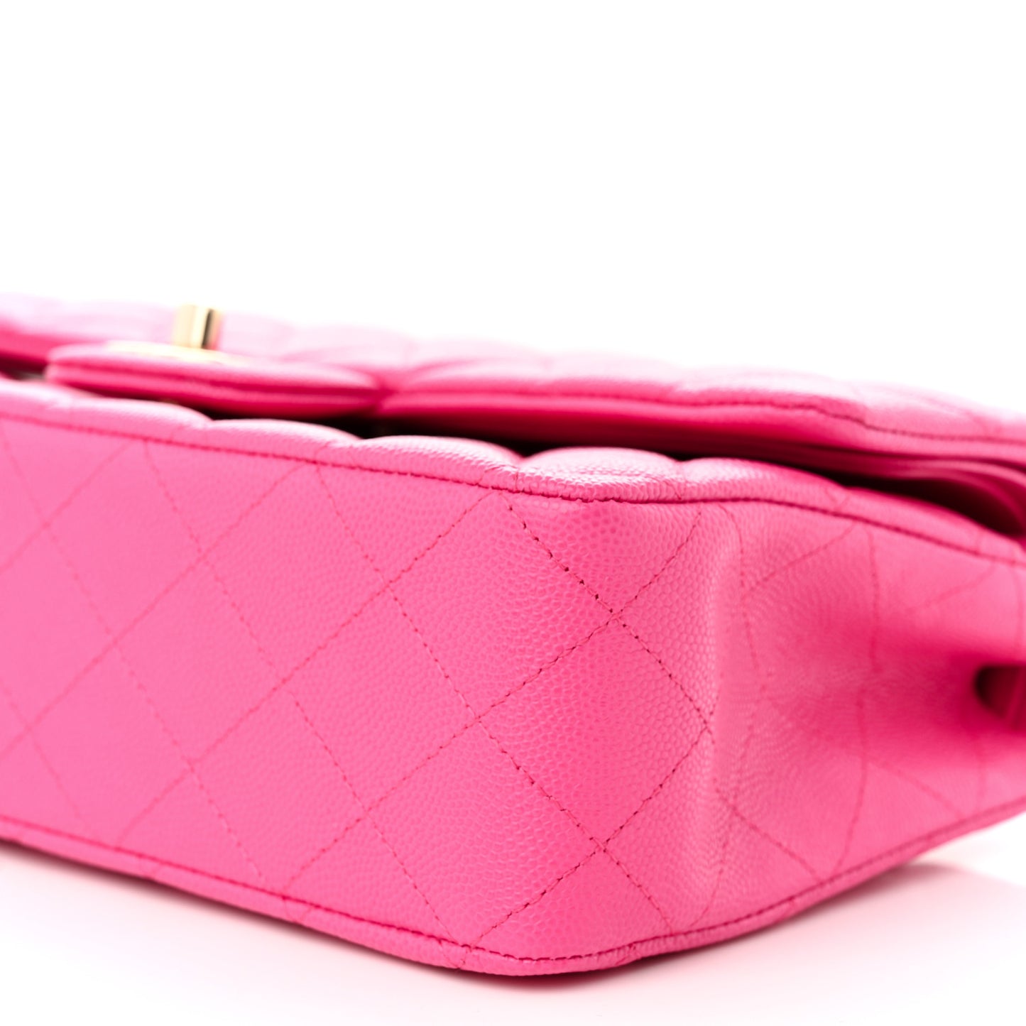 Caviar Quilted Medium Double Flap Dark Pink