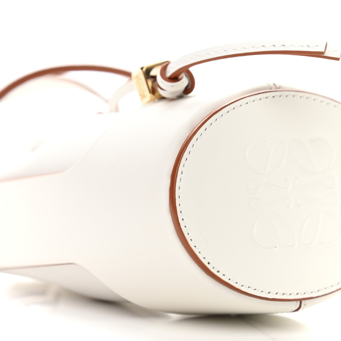 Calfskin Nano Balloon Bucket Bag Soft White