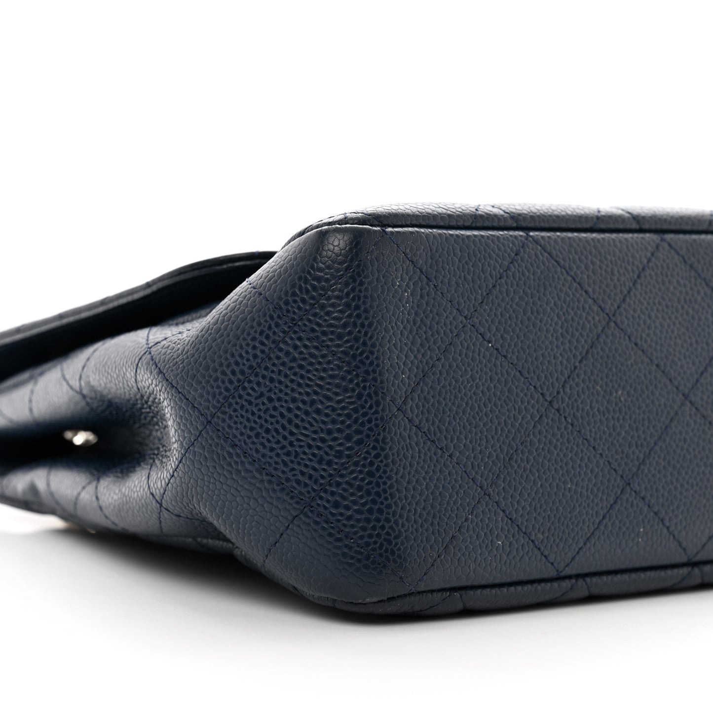 Caviar Quilted Jumbo Single Flap Navy