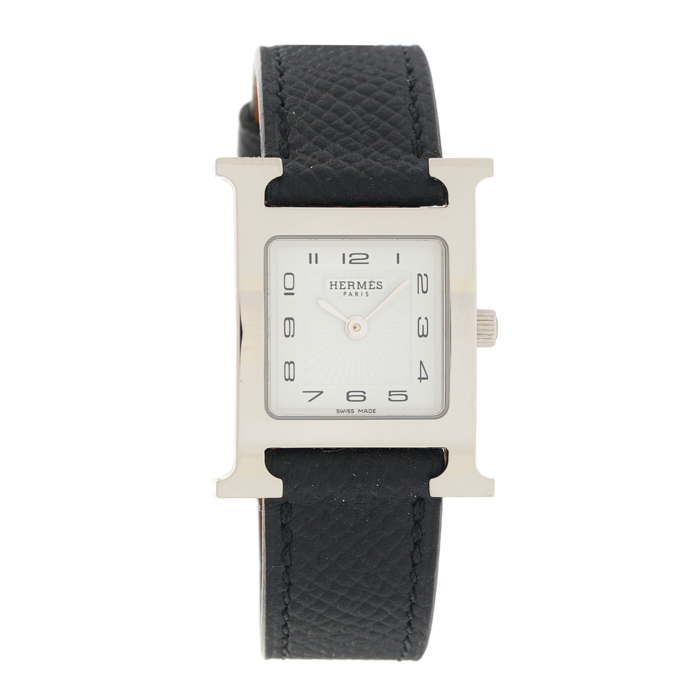 Stainless Steel Epsom 21mm Heure H Hour Quartz Watch Noir