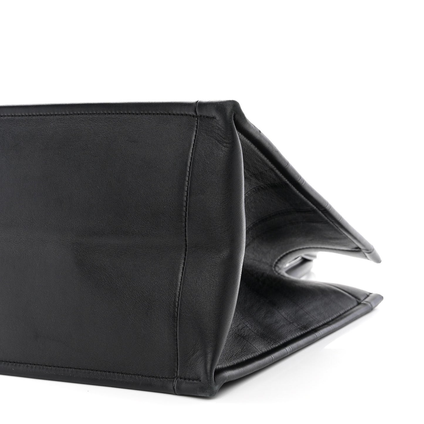 Calfskin Embossed Medium Book Tote Black