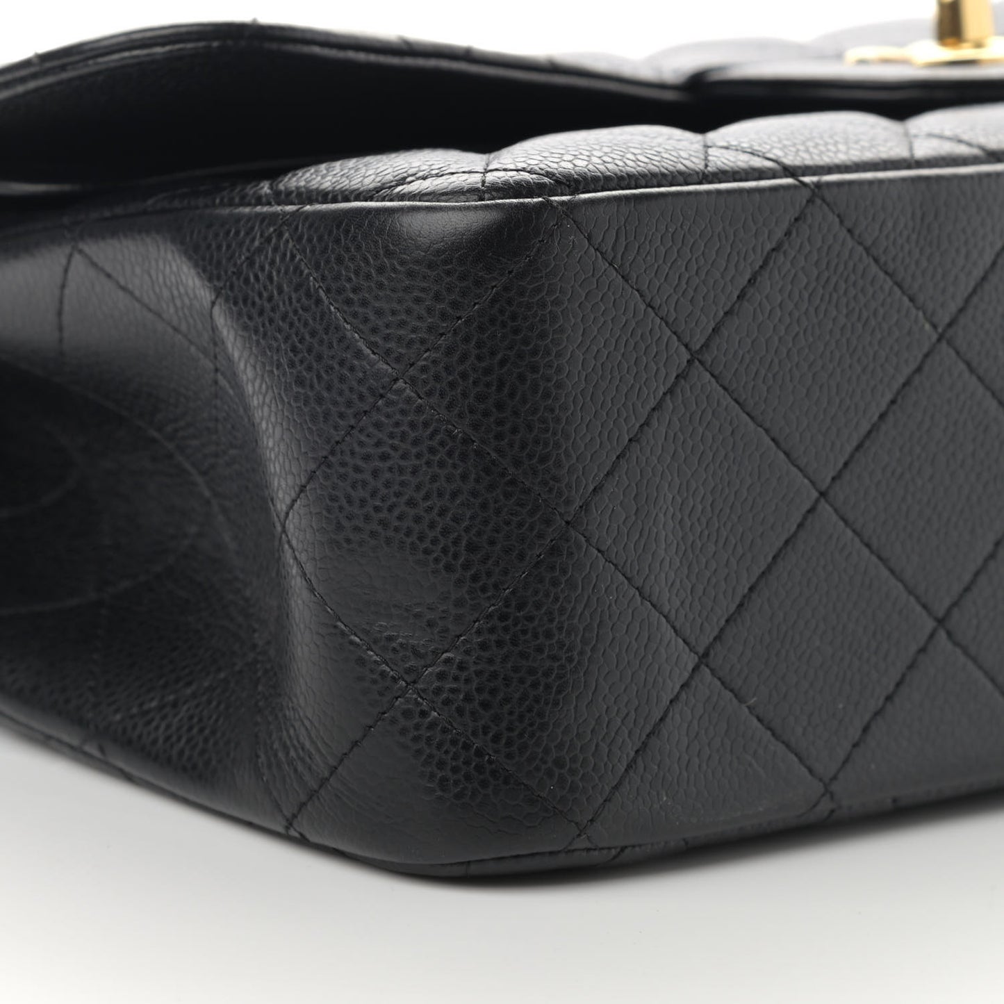 Caviar Quilted Jumbo Double Flap Black