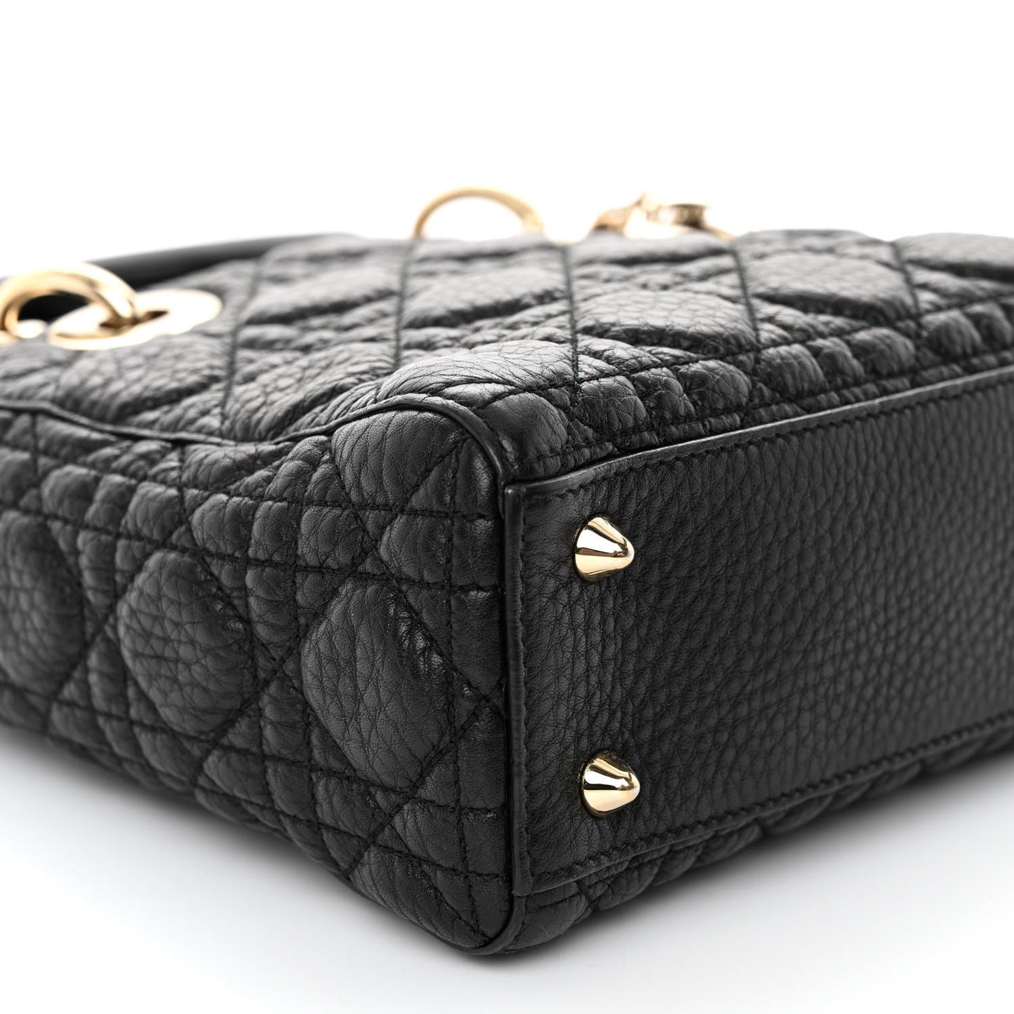 Grained Calfskin Cannage Small Lady Dior Black