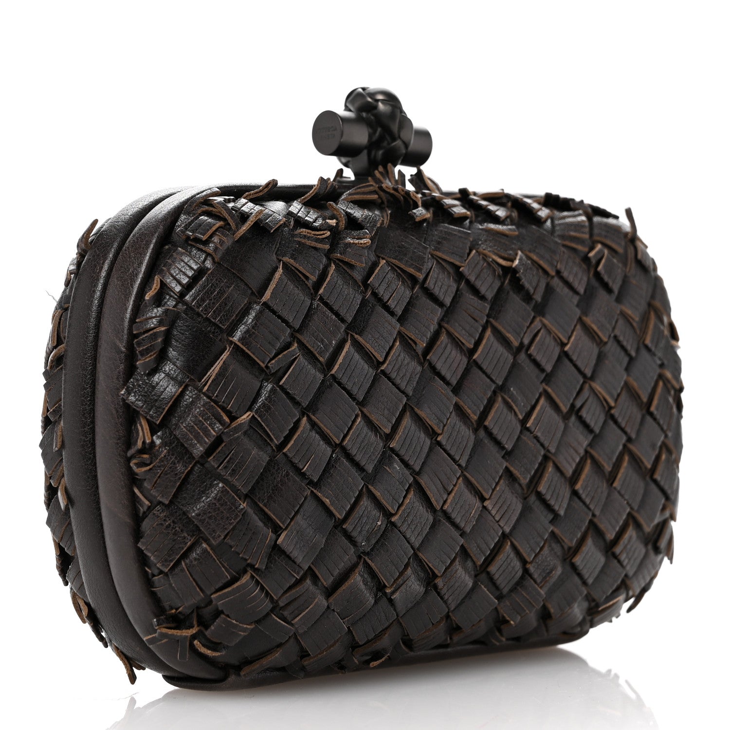 Bottega Veneta Nappa Fringe Intrecciato Knot Clutch Moro 3 of 6