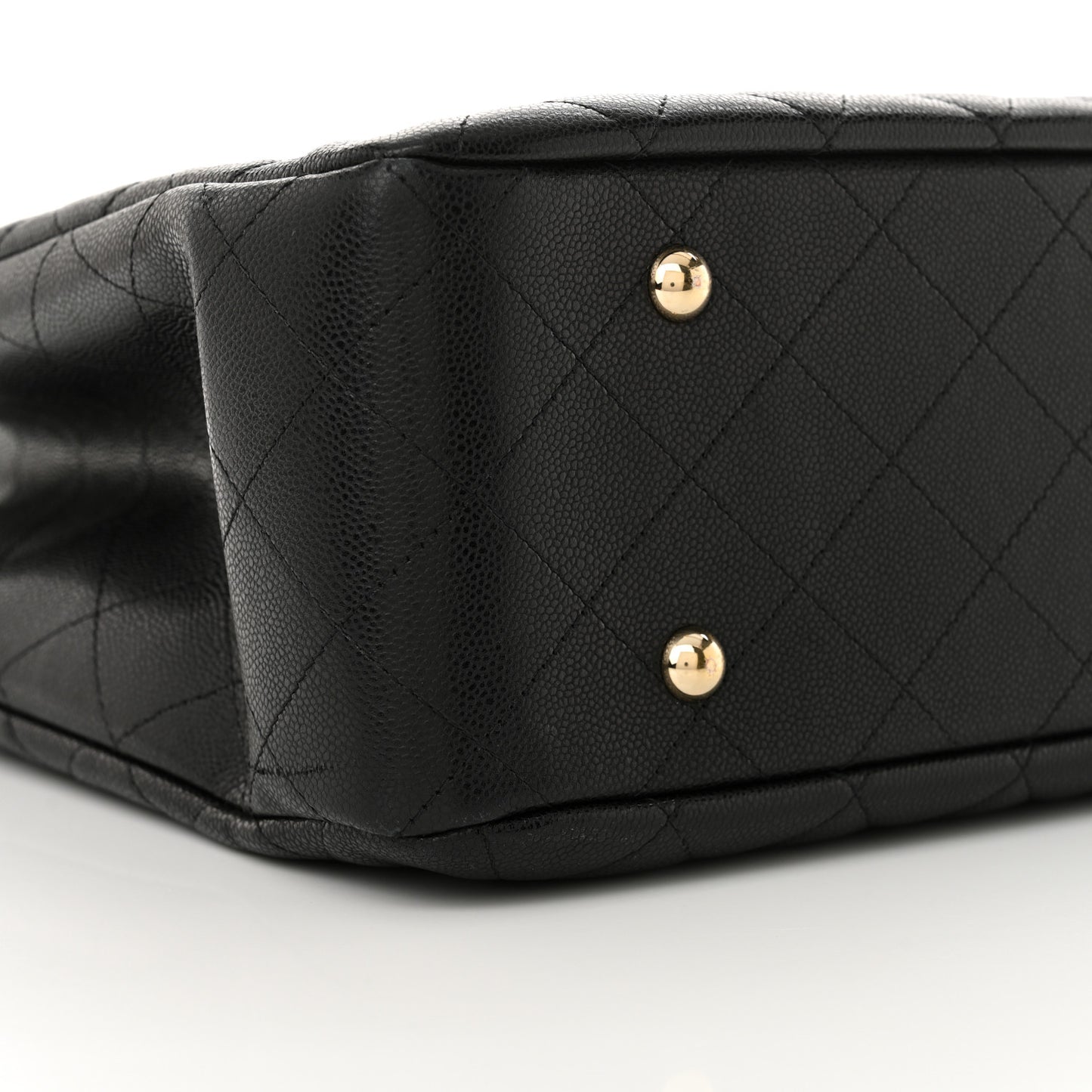 Caviar Quilted Large Shopping Tote Black