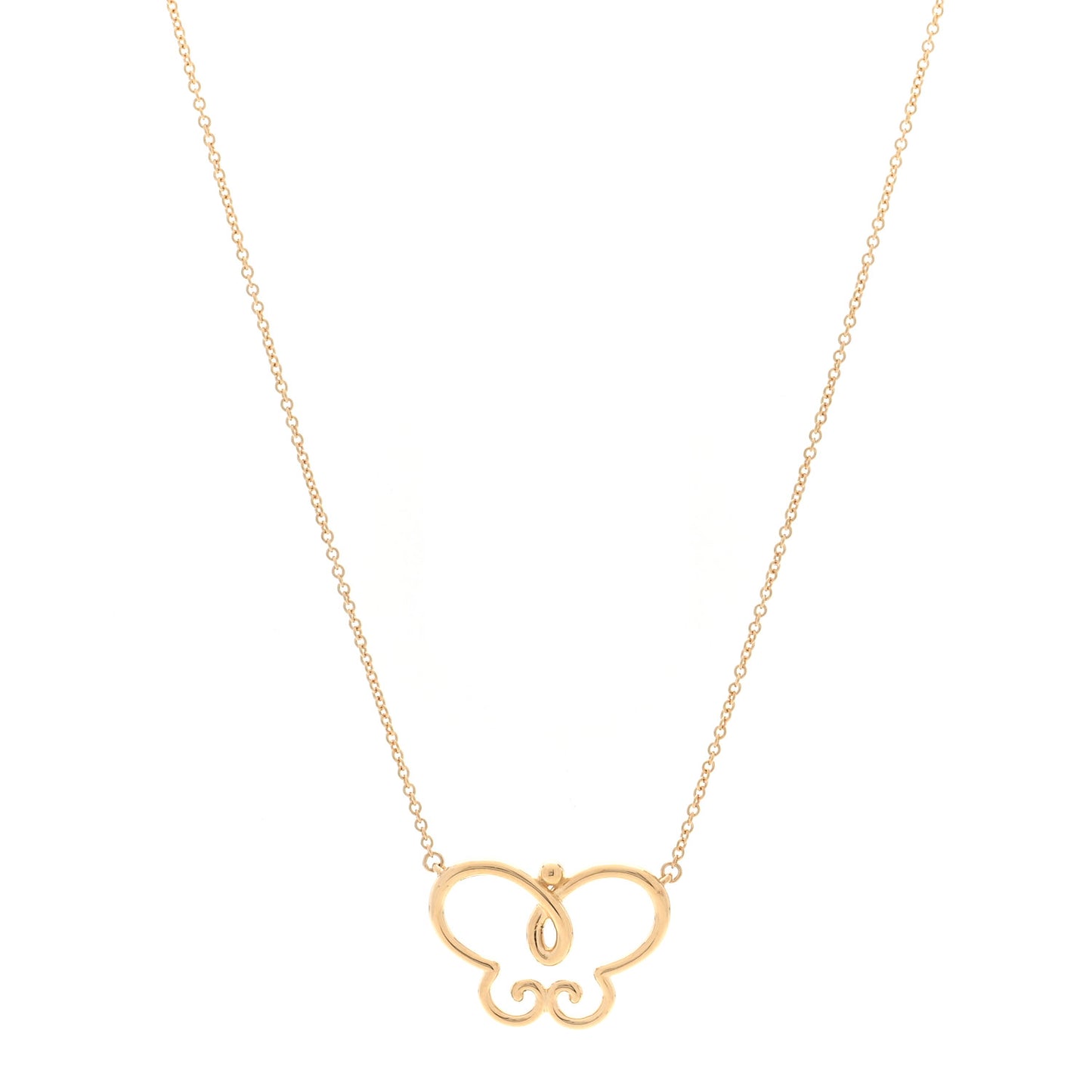 18K Yellow Gold Paloma Picasso Butterfly Pendant Necklace
