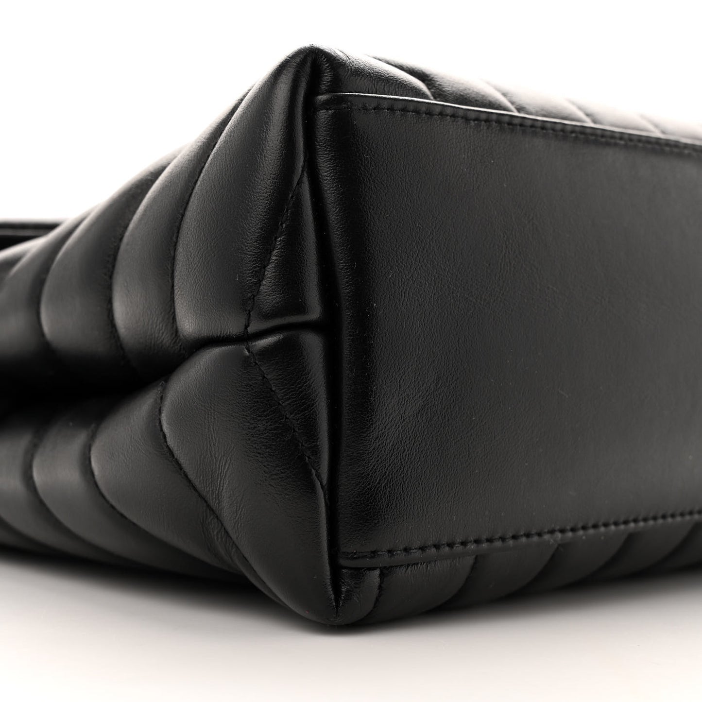 Calfskin Y Quilted Monogram Medium Loulou Chain Satchel Black