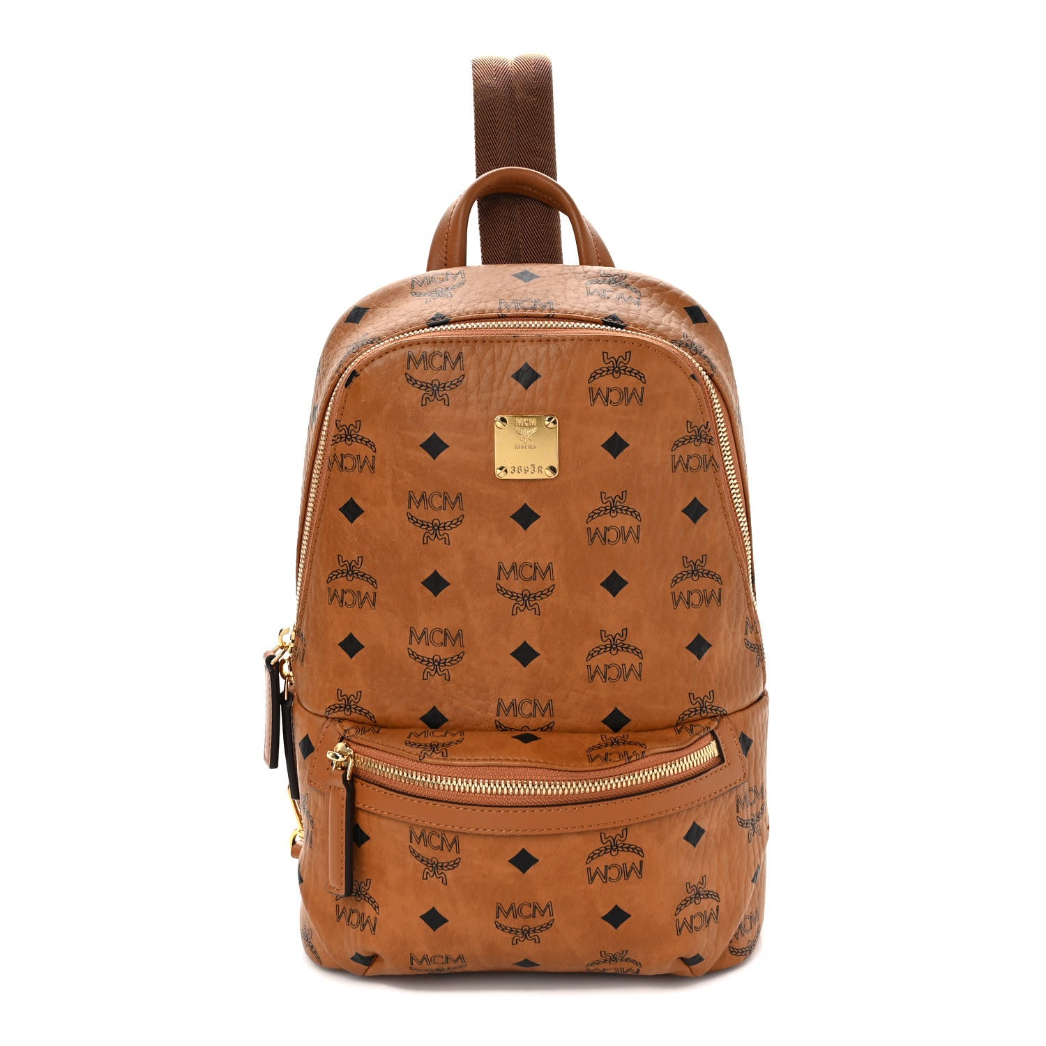 MCM Visetos Klassik Small Sling Bag Cognac 1329637 – FASHIONPHILE