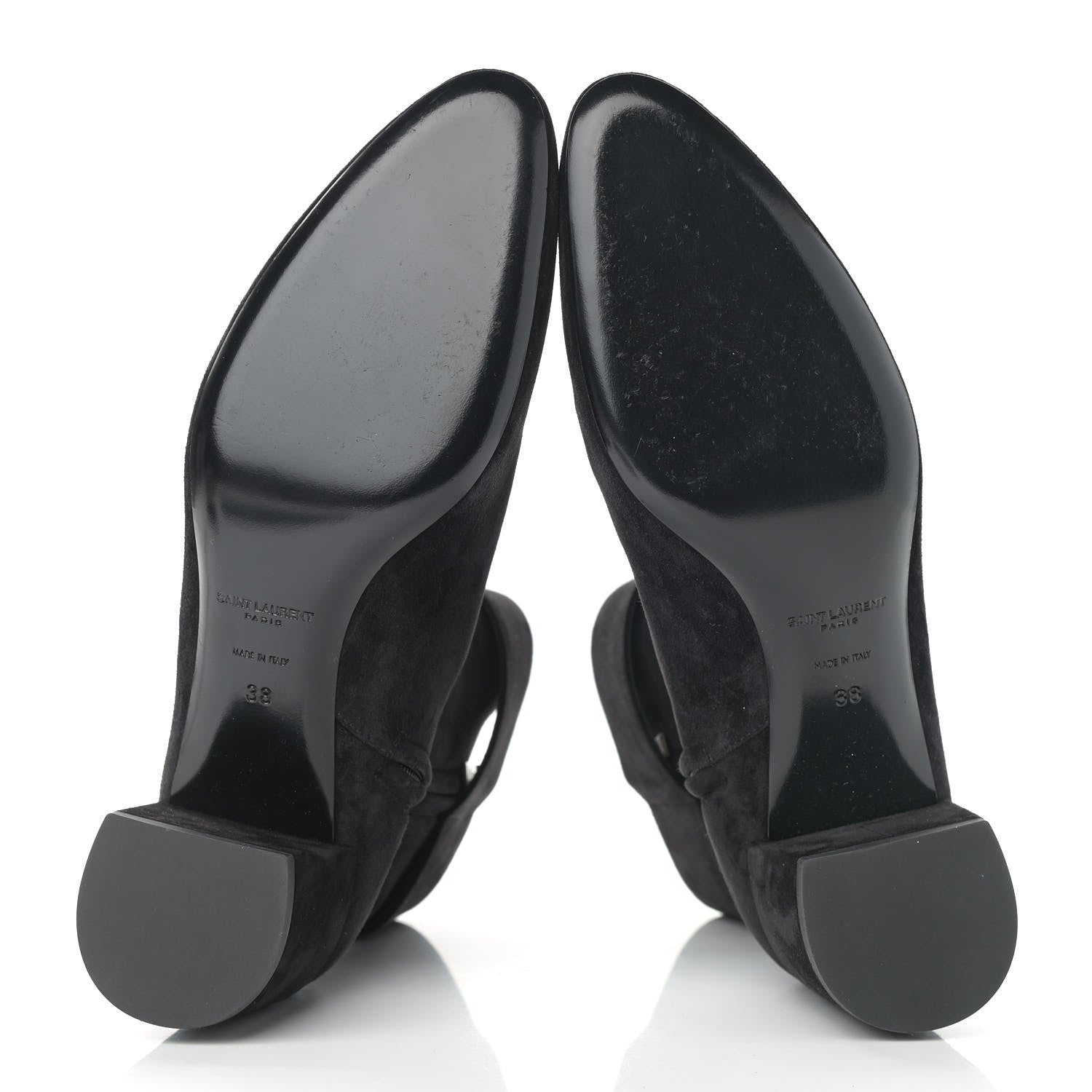 Saint Laurent Suede Joplin 50 Buckle Booties 38 Black 5 of 8