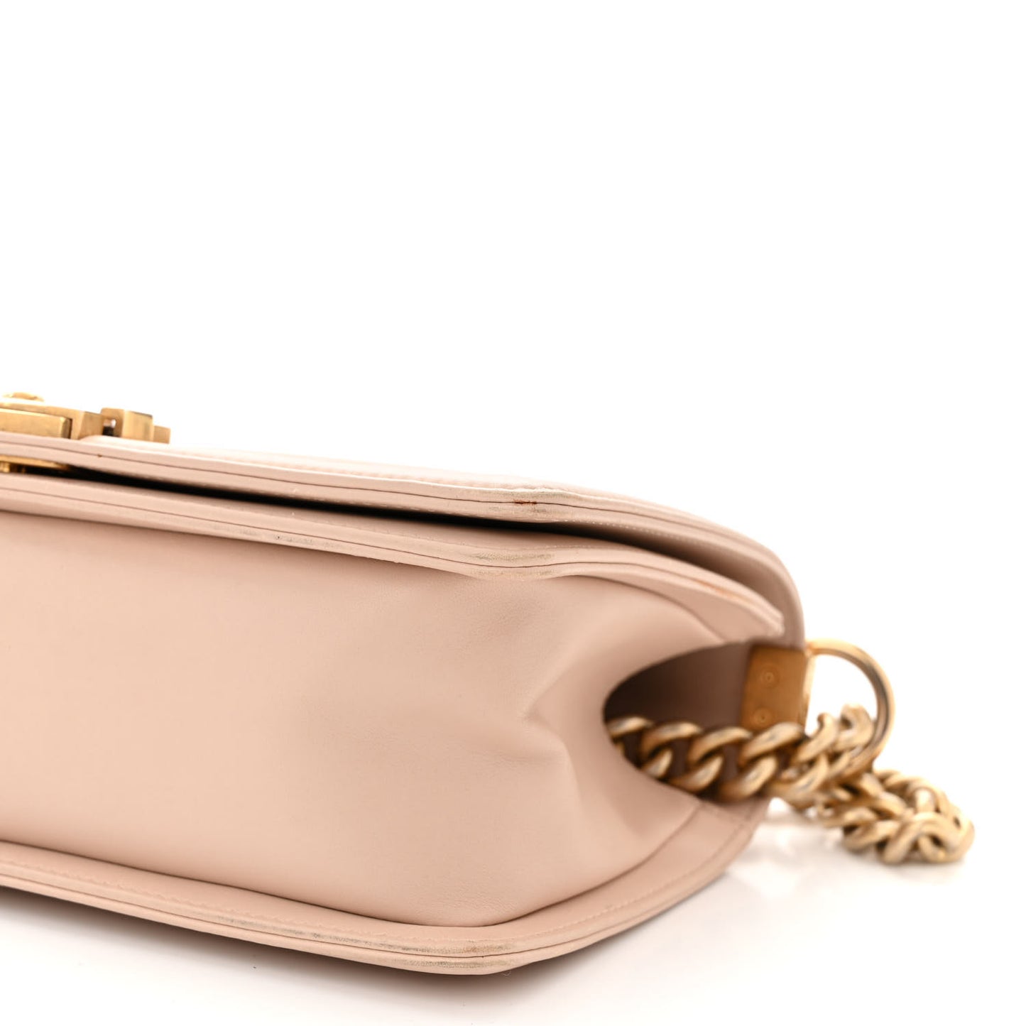 Caviar Suede Calfskin Chevron Medium Boy Flap Beige