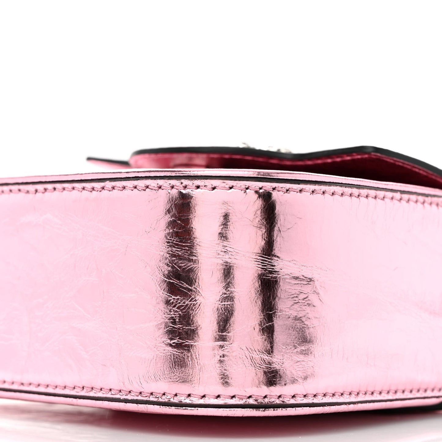 Metallic Crackled Lambskin Mini La Medusa Bag Pink