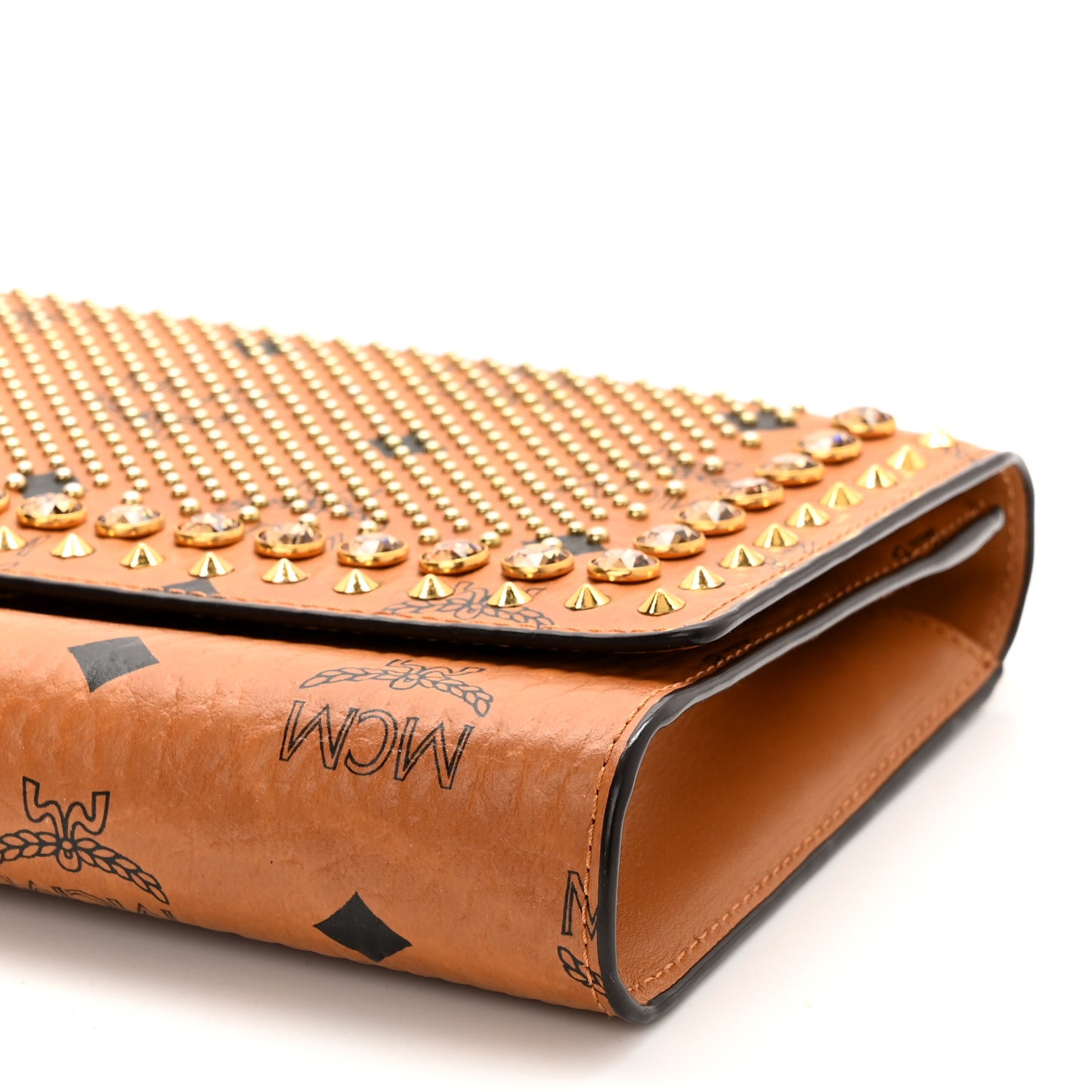 Visetos Studded Chain Wallet Cognac