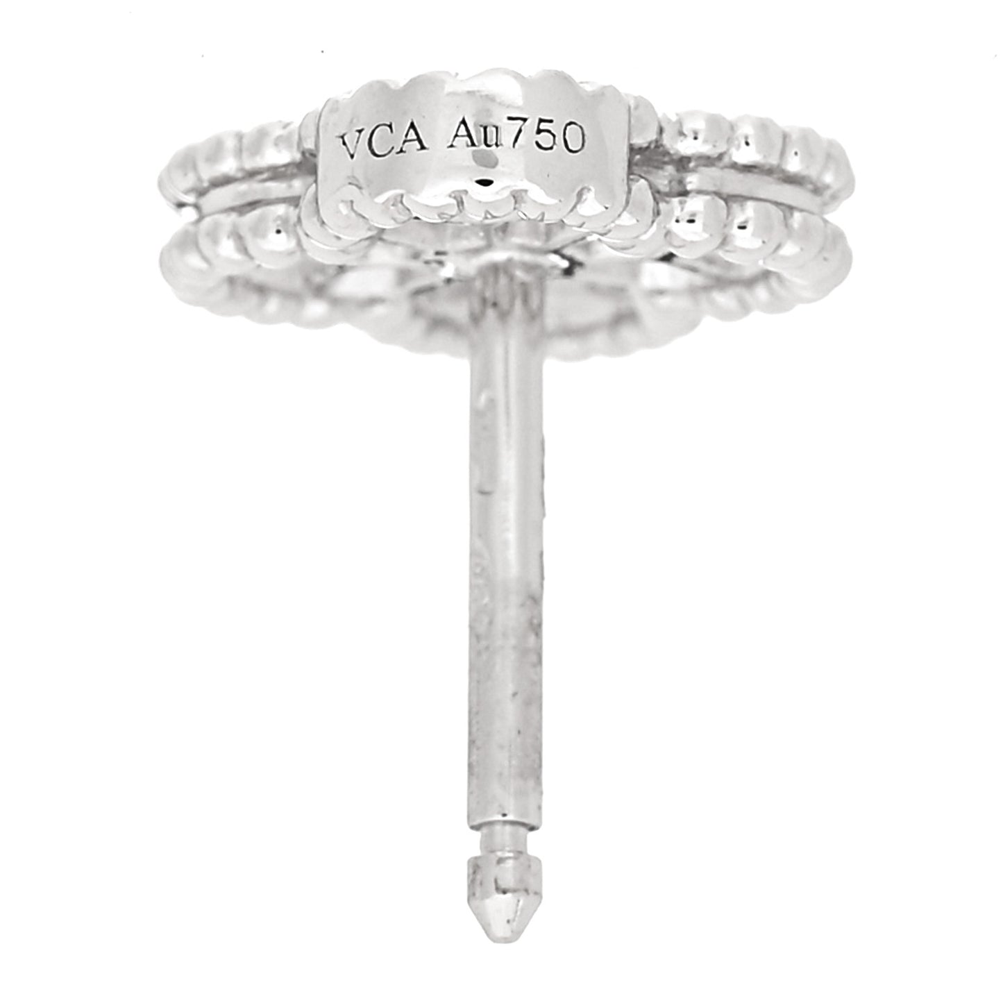 18K White Gold Diamond Sweet Alhambra Earrings
