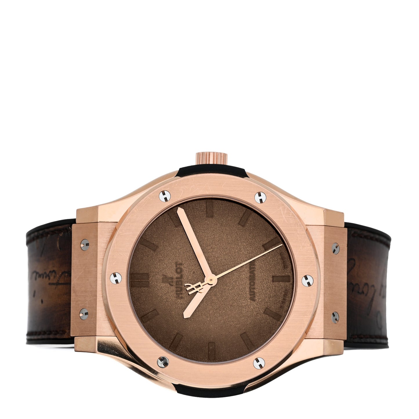 18K Rose Gold Calfskin 45mm Classic Fusion “Berluti Scritto” Automatic Watch Brown 511.OX.0500.VR.BER16