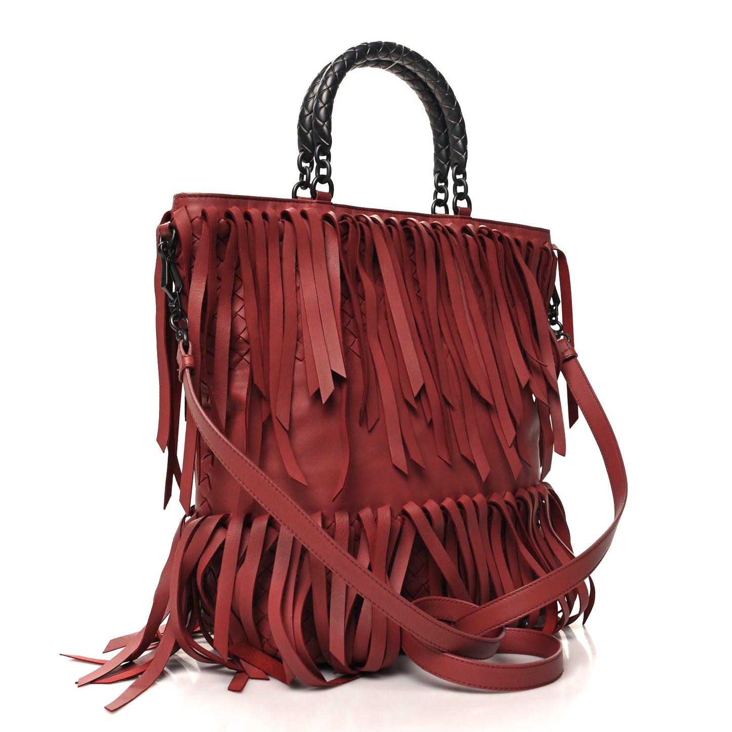 Nappa Fringe Tote Rust