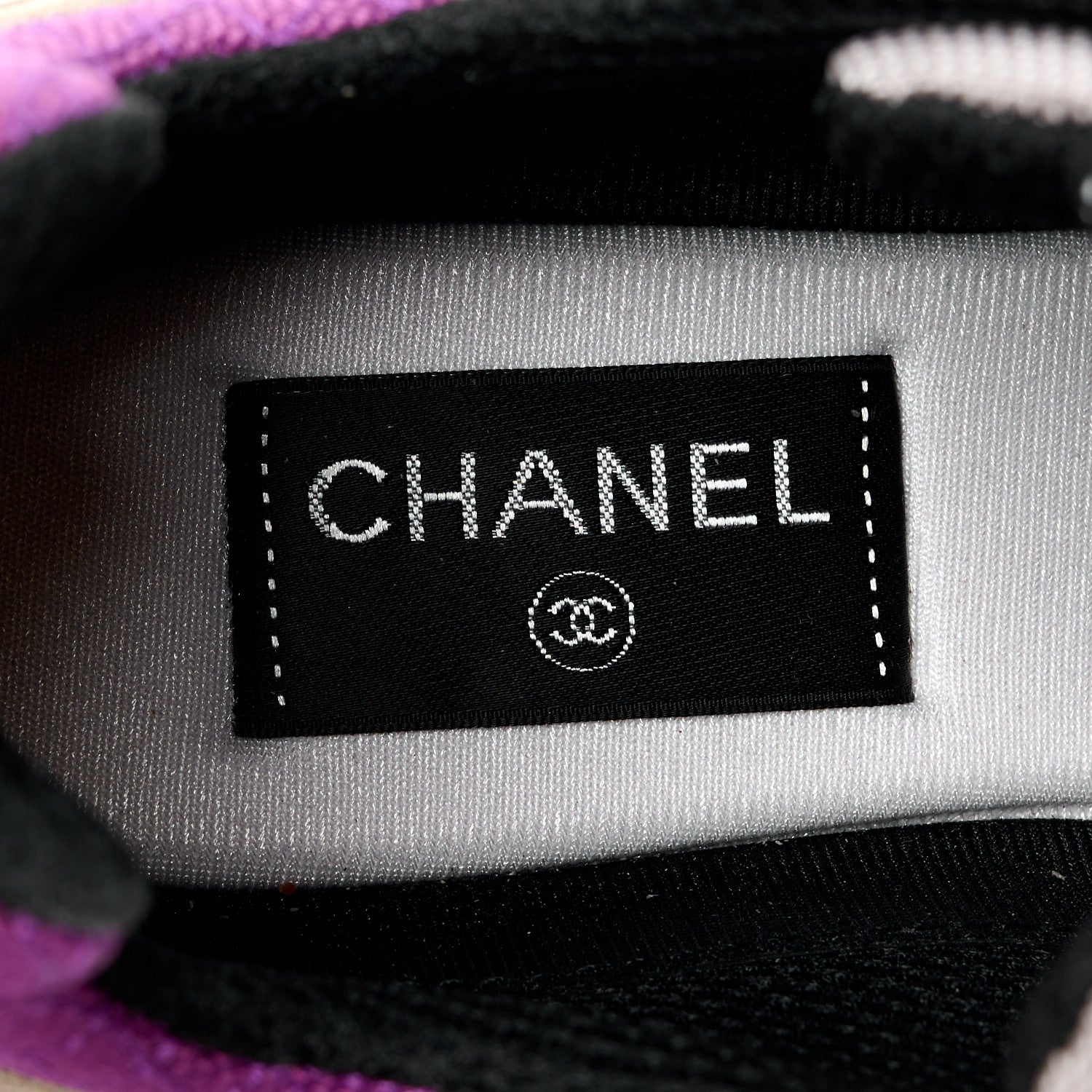 Chanel Mesh Suede Calfskin CC Sneakers 40 Light Beige Purple Beige 8 of 10