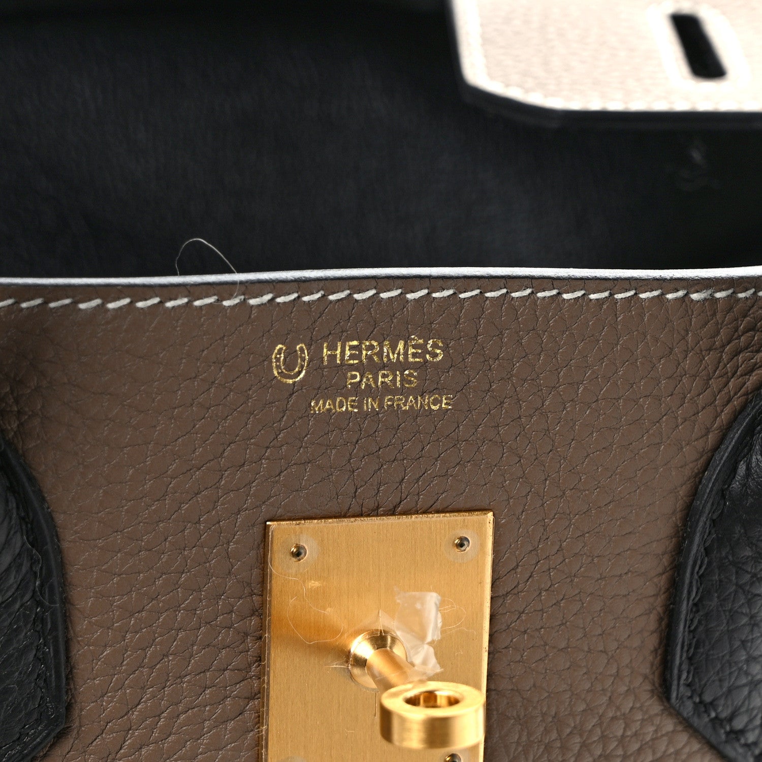 Hermes Togo Horseshoe Birkin 30 Black Etoupe 5 of 11