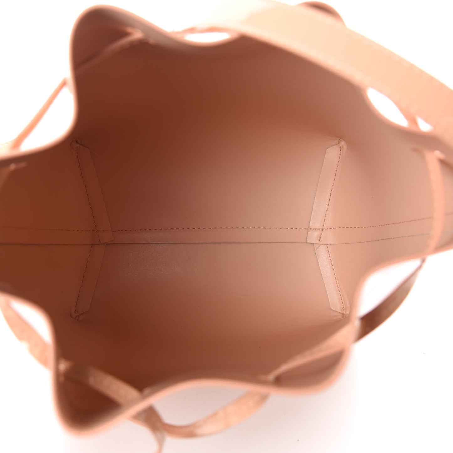 Patent Calfskin Mini Bucket Bag Rosa