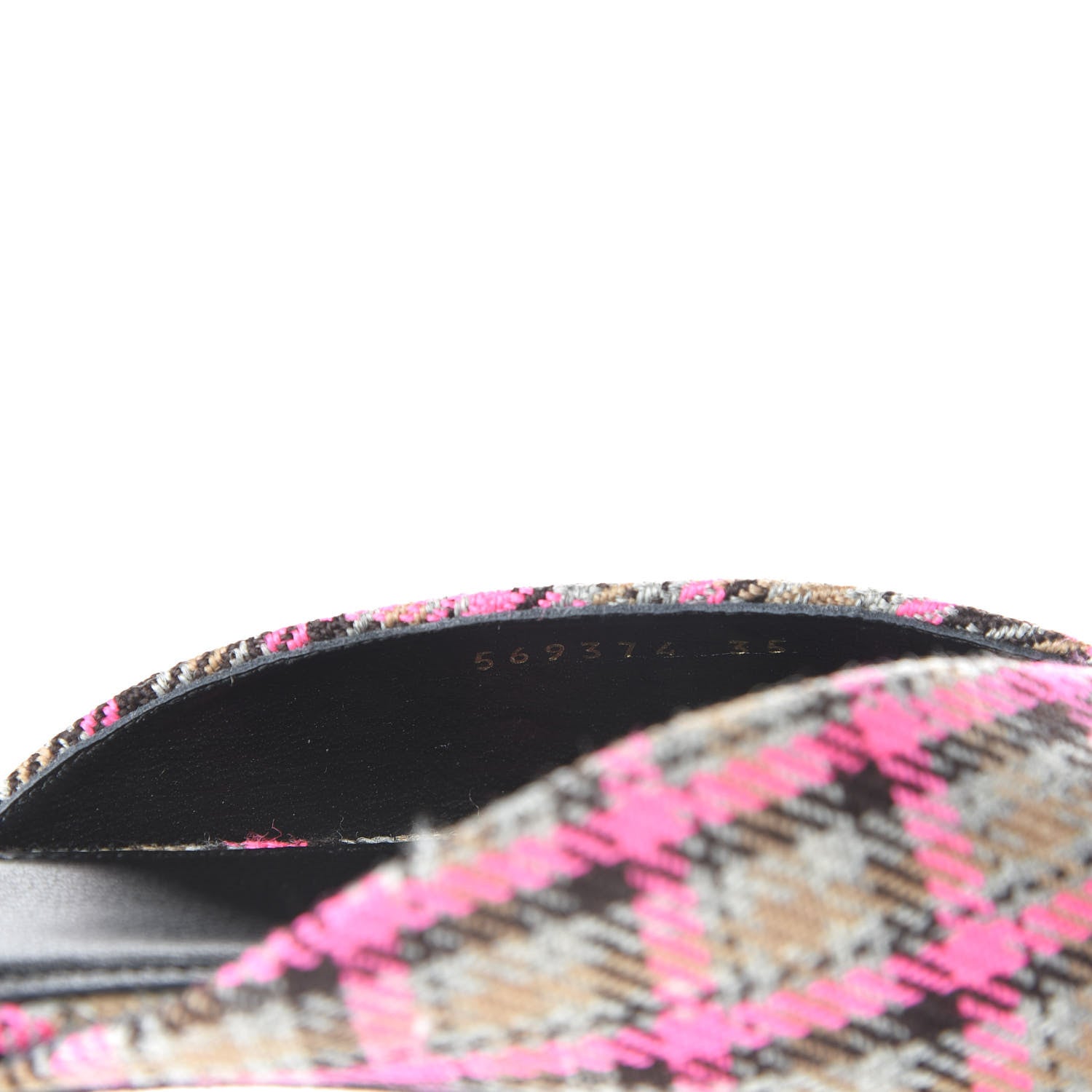 Balenciaga Wool Check Pointed Toe Flat Mules 35 Grey Pink 9 of 10