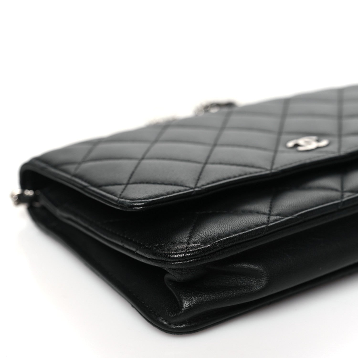 Chanel Lambskin Quilted Wallet On Chain WOC Black 11 of 13