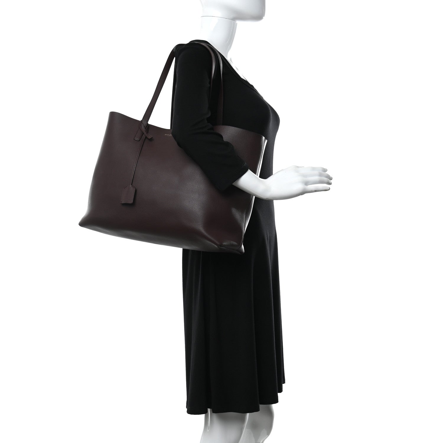 Saint Laurent Calfskin Large Shopping Tote Old Bordeaux 2 of 9