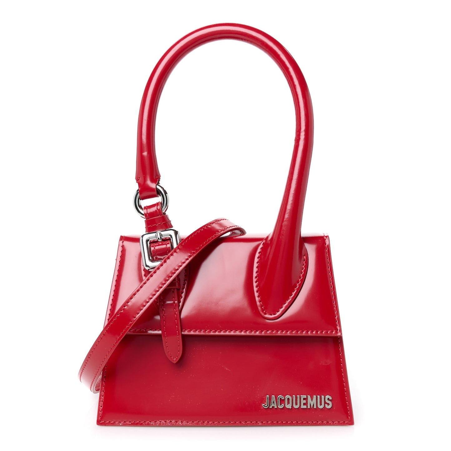 Glazed Calfskin Le Chiquito Boucle Moyen Red