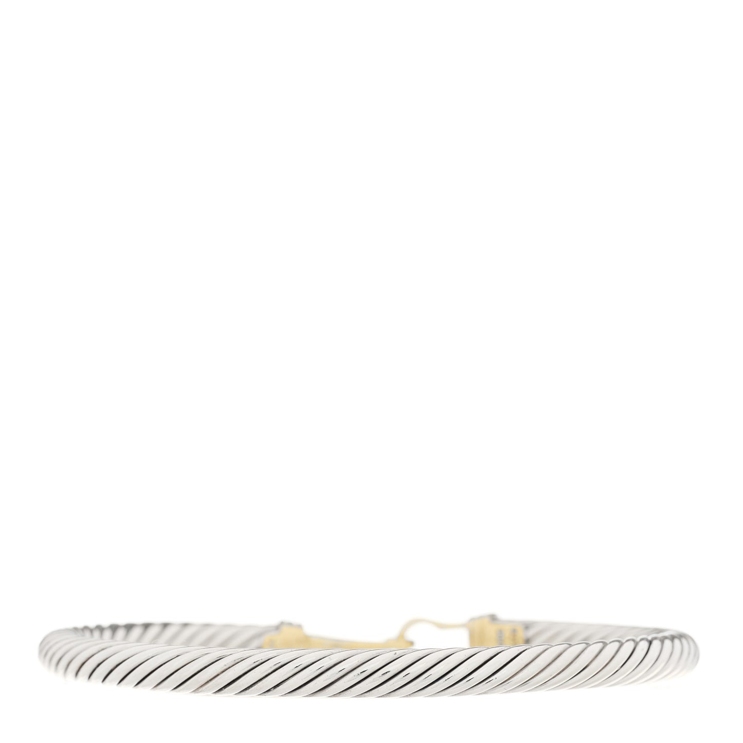 Sterling Silver 14K Yellow Gold 5mm Cable Classic Buckle Bracelet