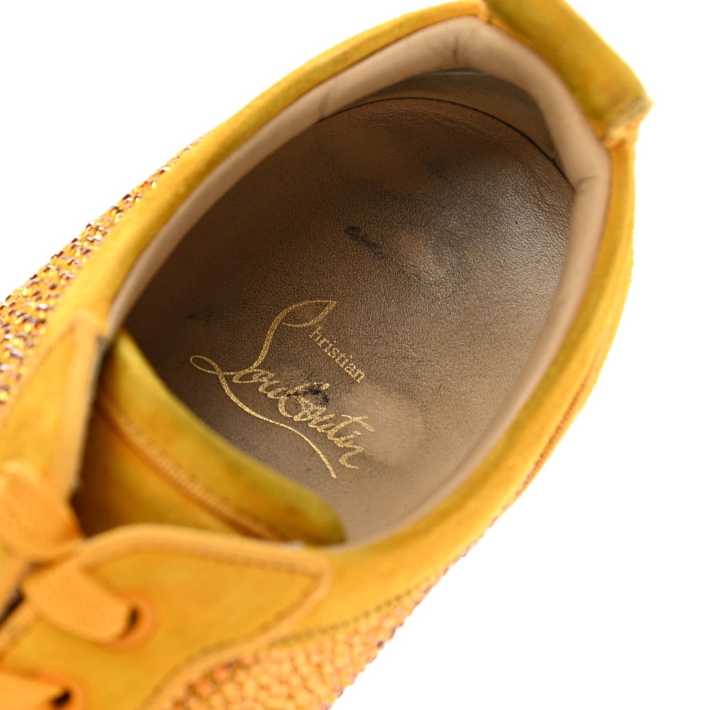 Calfskin Veau Velours Strass Louis Junior Flat Sneakers 41 Topaz