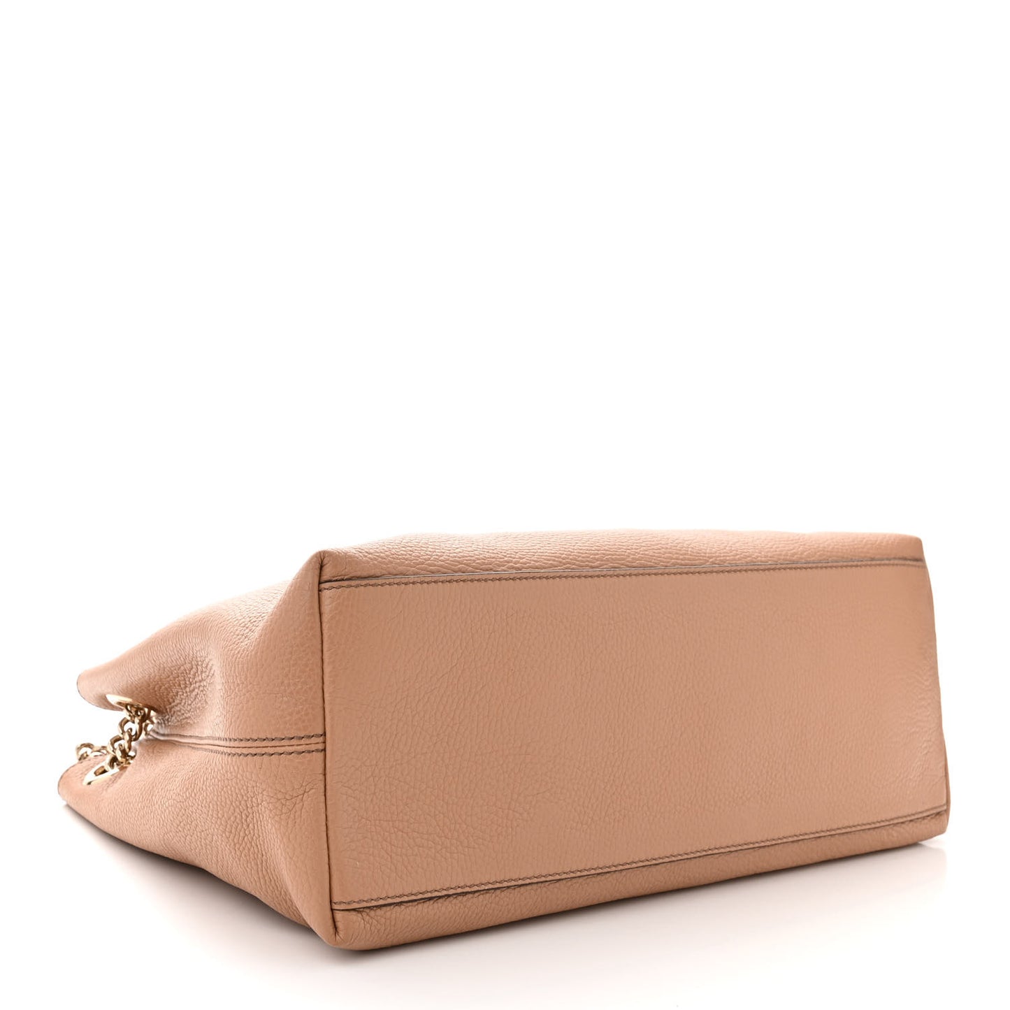 Pebbled Calfskin Medium Soho Chain Shoulder Bag Camelia