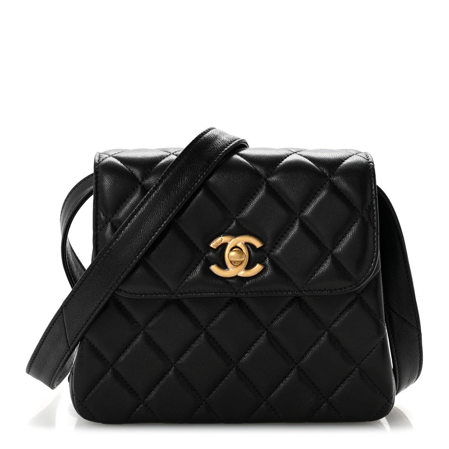 Chanel Lambskin Quilted Crossbody Flap Black 1914030 – FASHIONPHILE